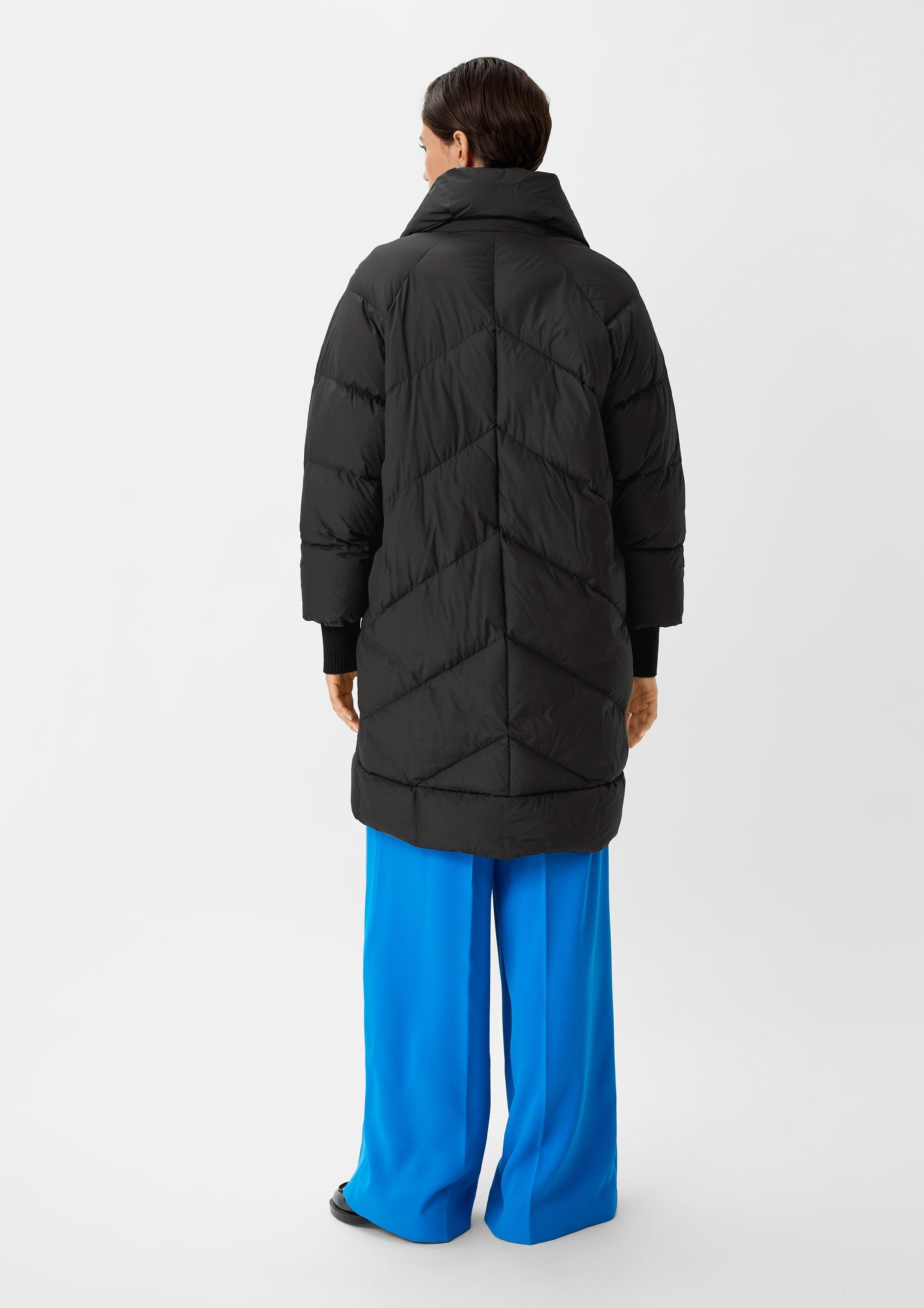 Down coat with quilting - black | Comma