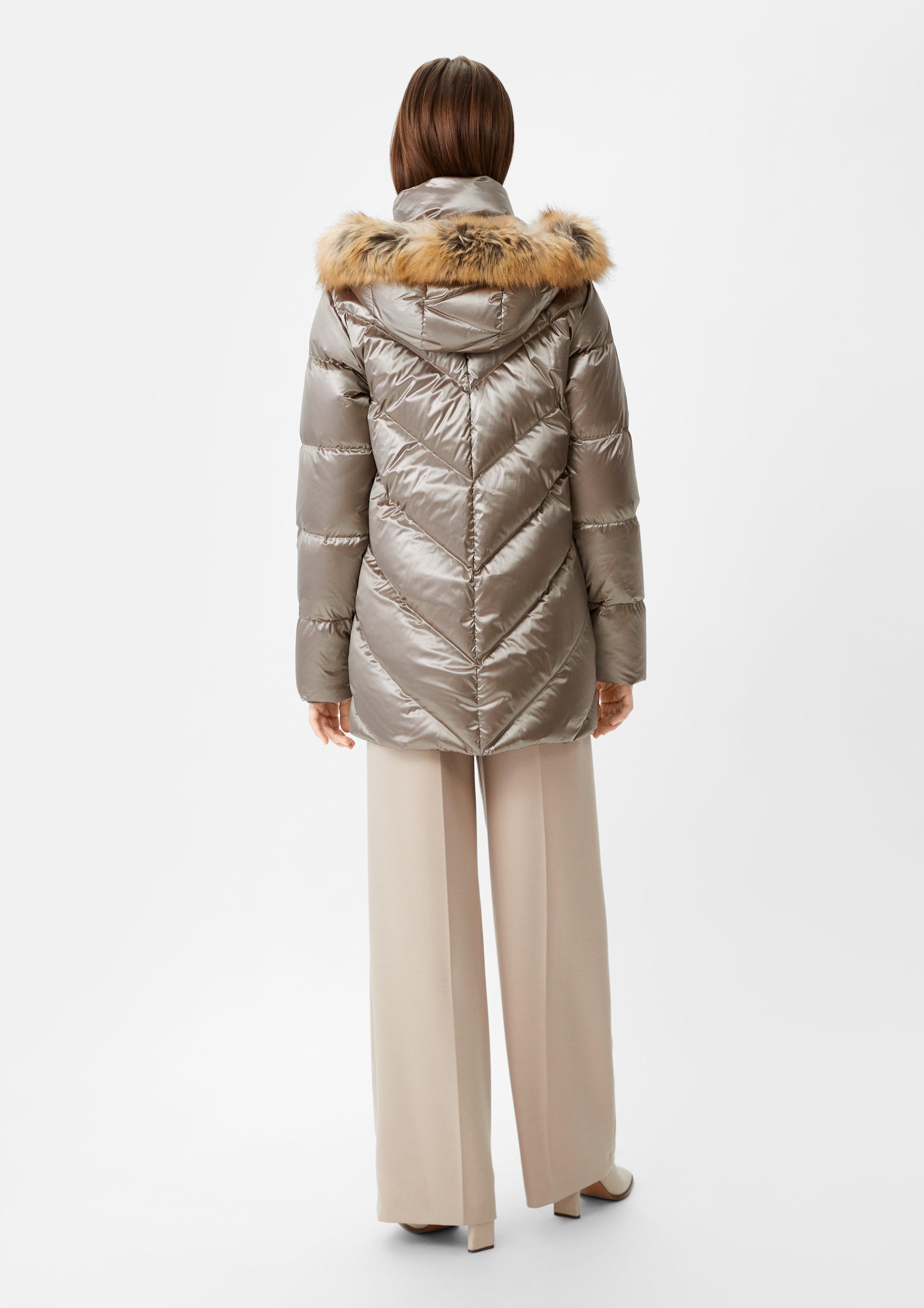 Down jacket with quilting - light beige | Comma Down jacket with quilting - light beige | Comma