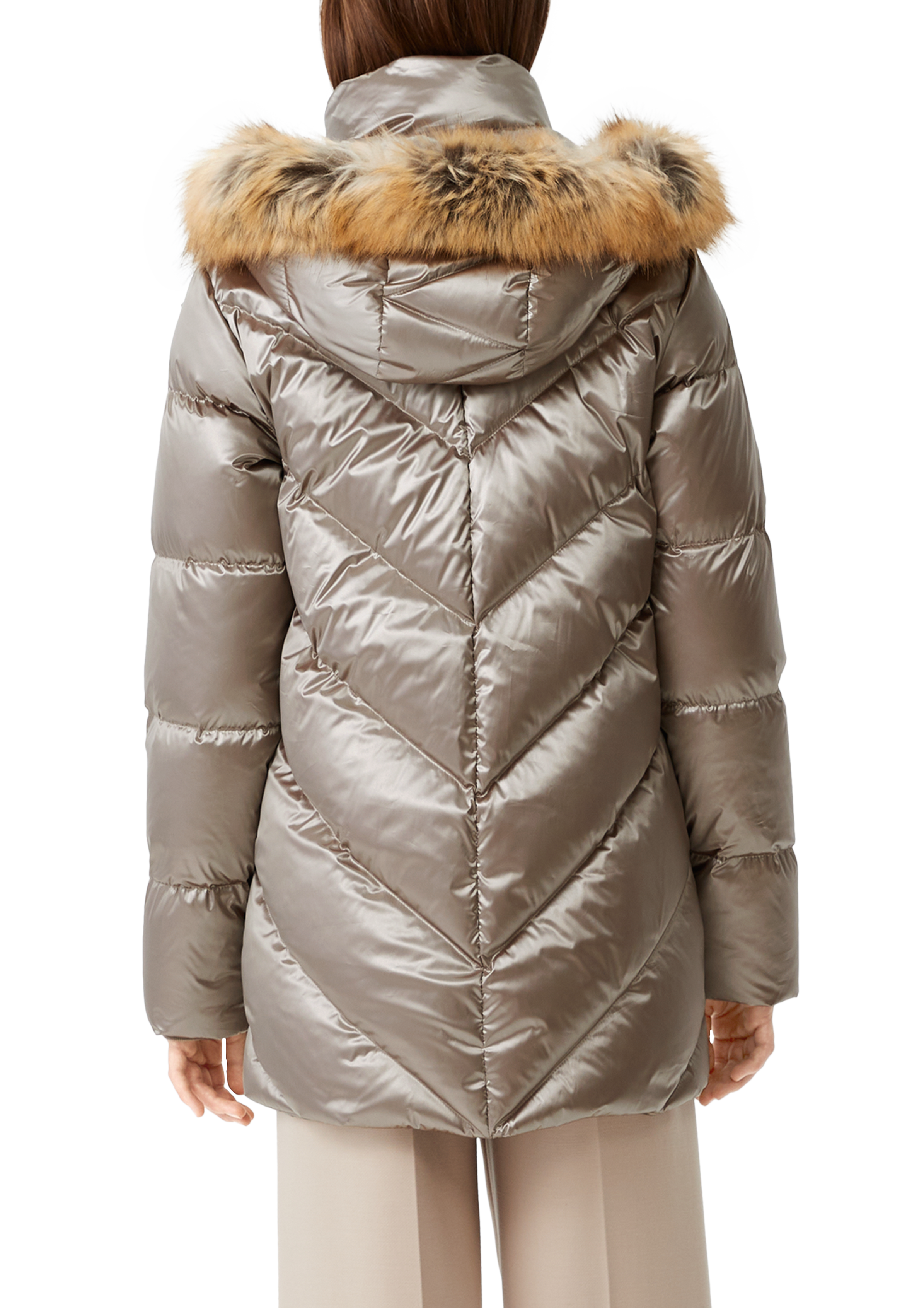 ★CRANK★TWO-TONE HEAVY FUR JACKET_BEIGE★正規品/直送料込 Down jacket with quilting - Beige | SCAYLE