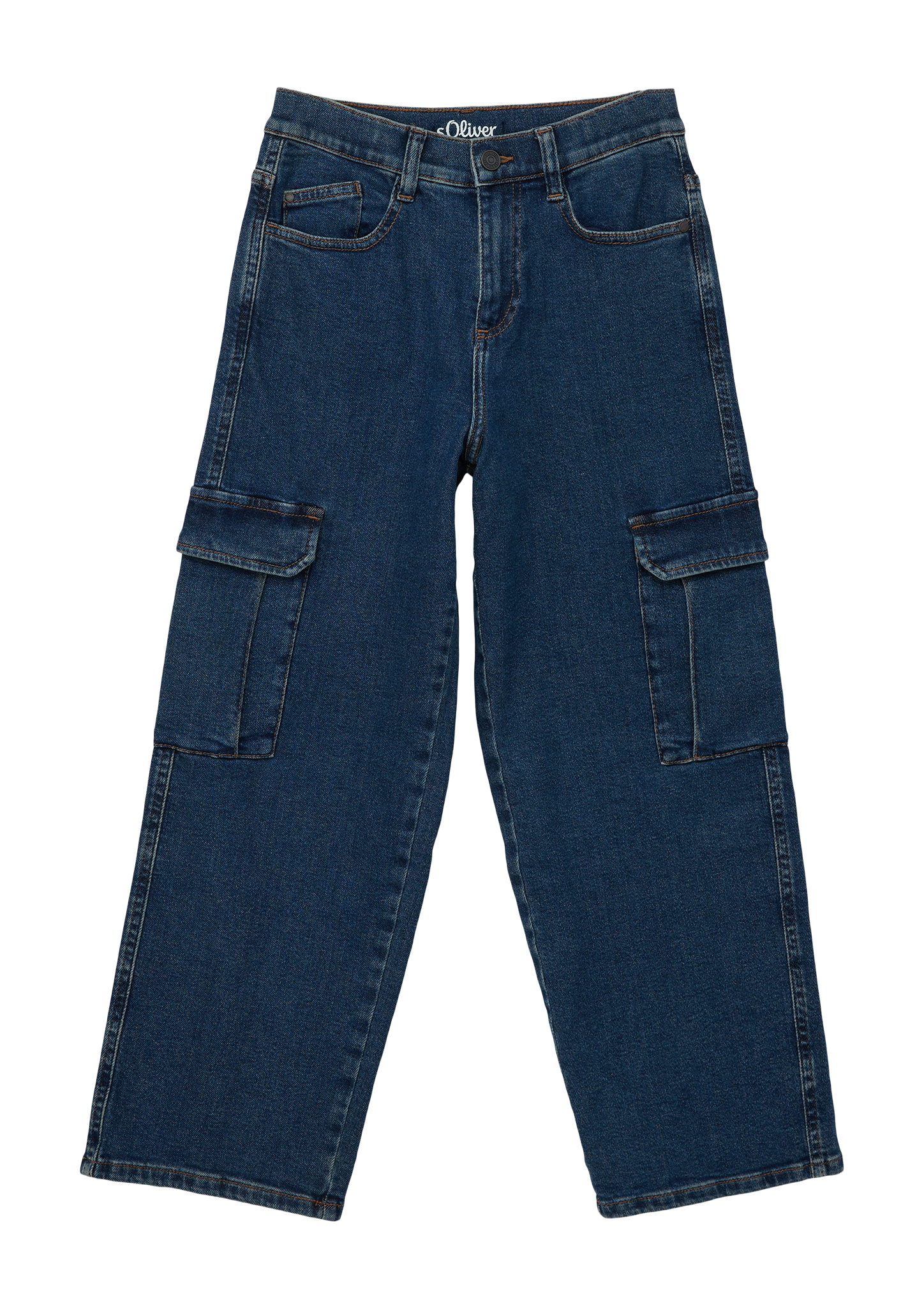 s.Oliver - Jeans / Relaxed Fit / Mid Rise / Wide Leg / Cargotaschen, Jungen, blau