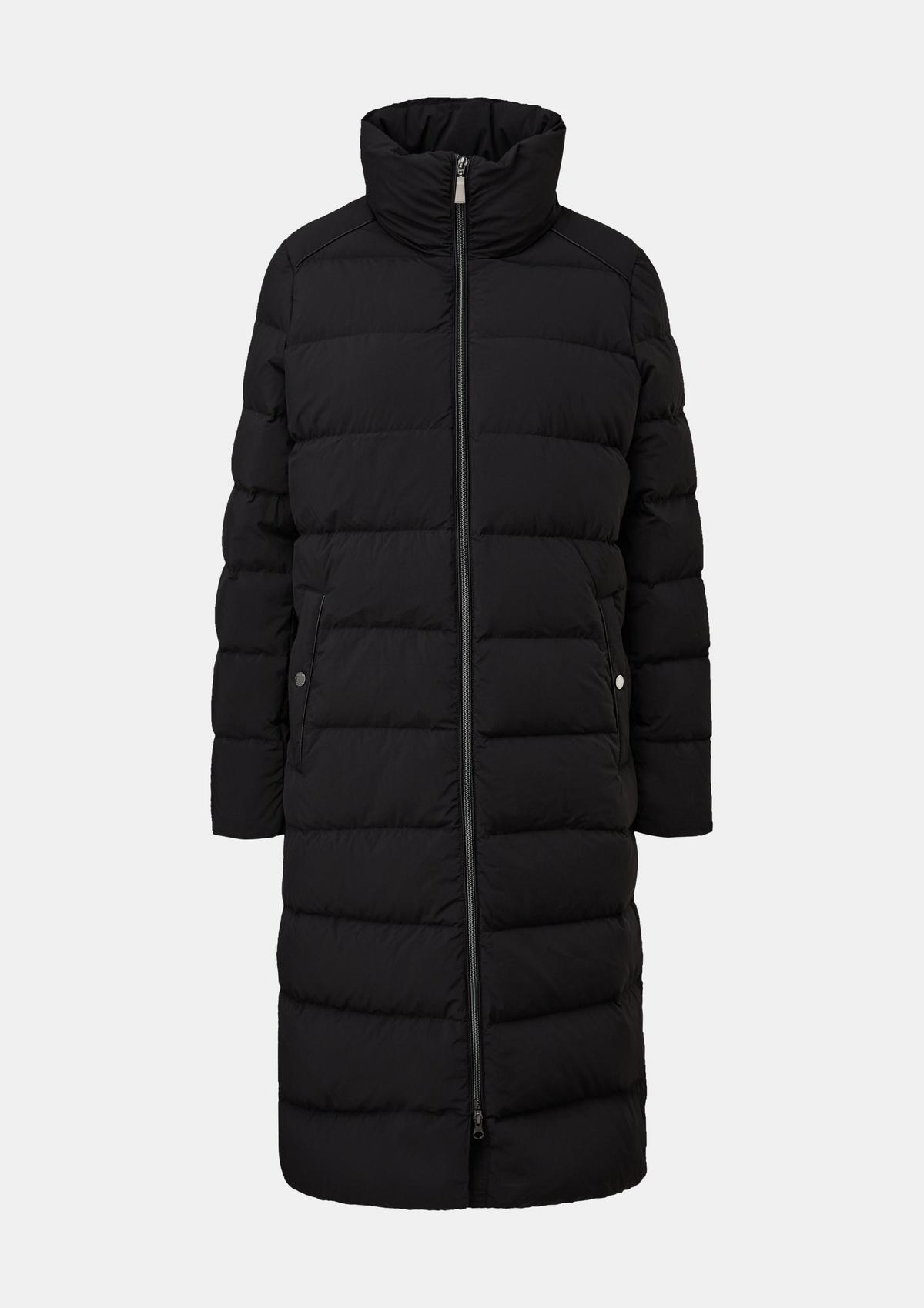 comma Quilted coat with a stand-up collar
