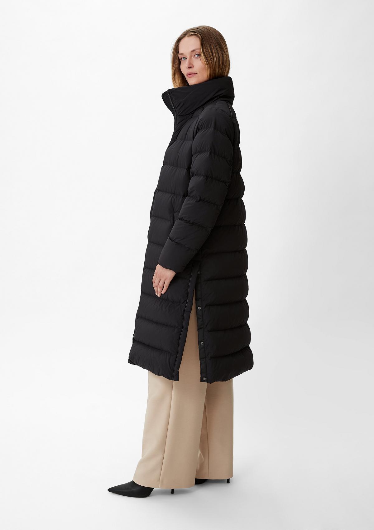 comma Quilted coat with a stand-up collar