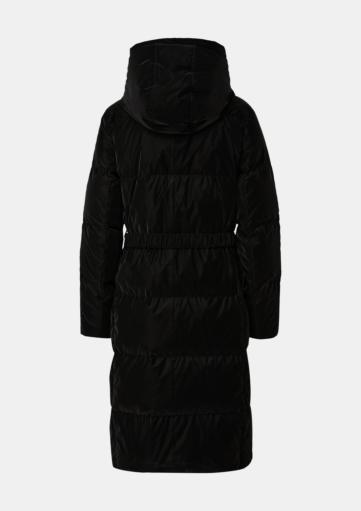 Down coat with textile belt - black | Comma