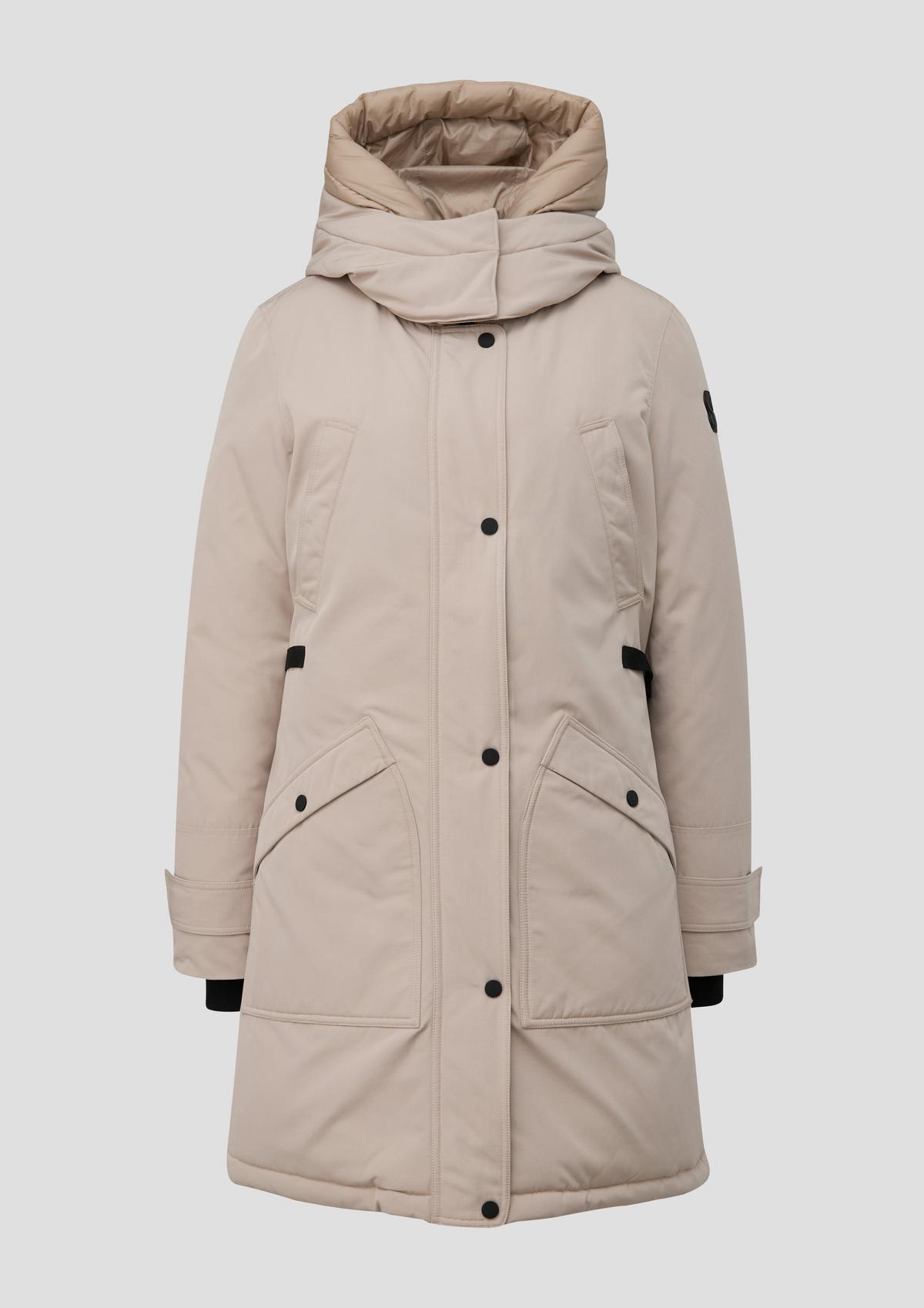 Parka with a double hood - light beige