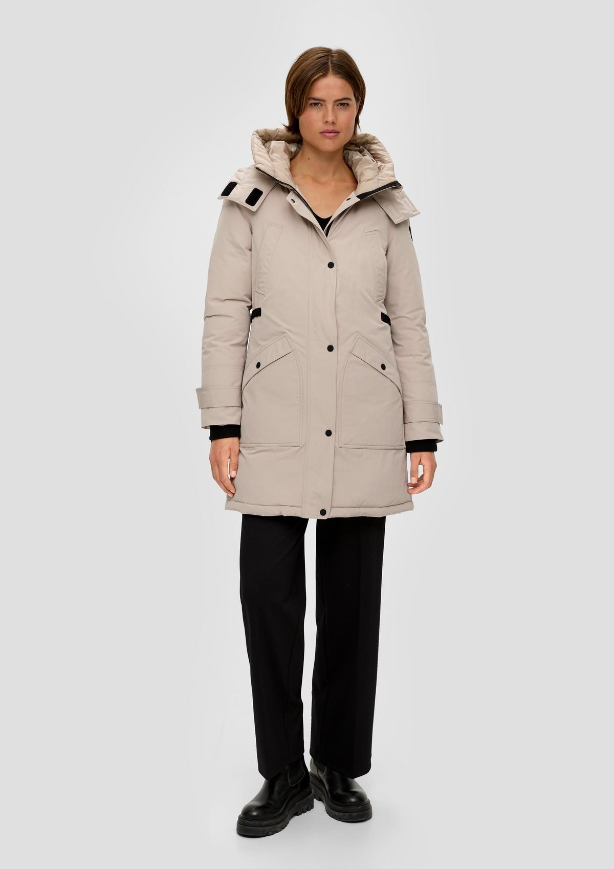 Parka with a double hood - light beige