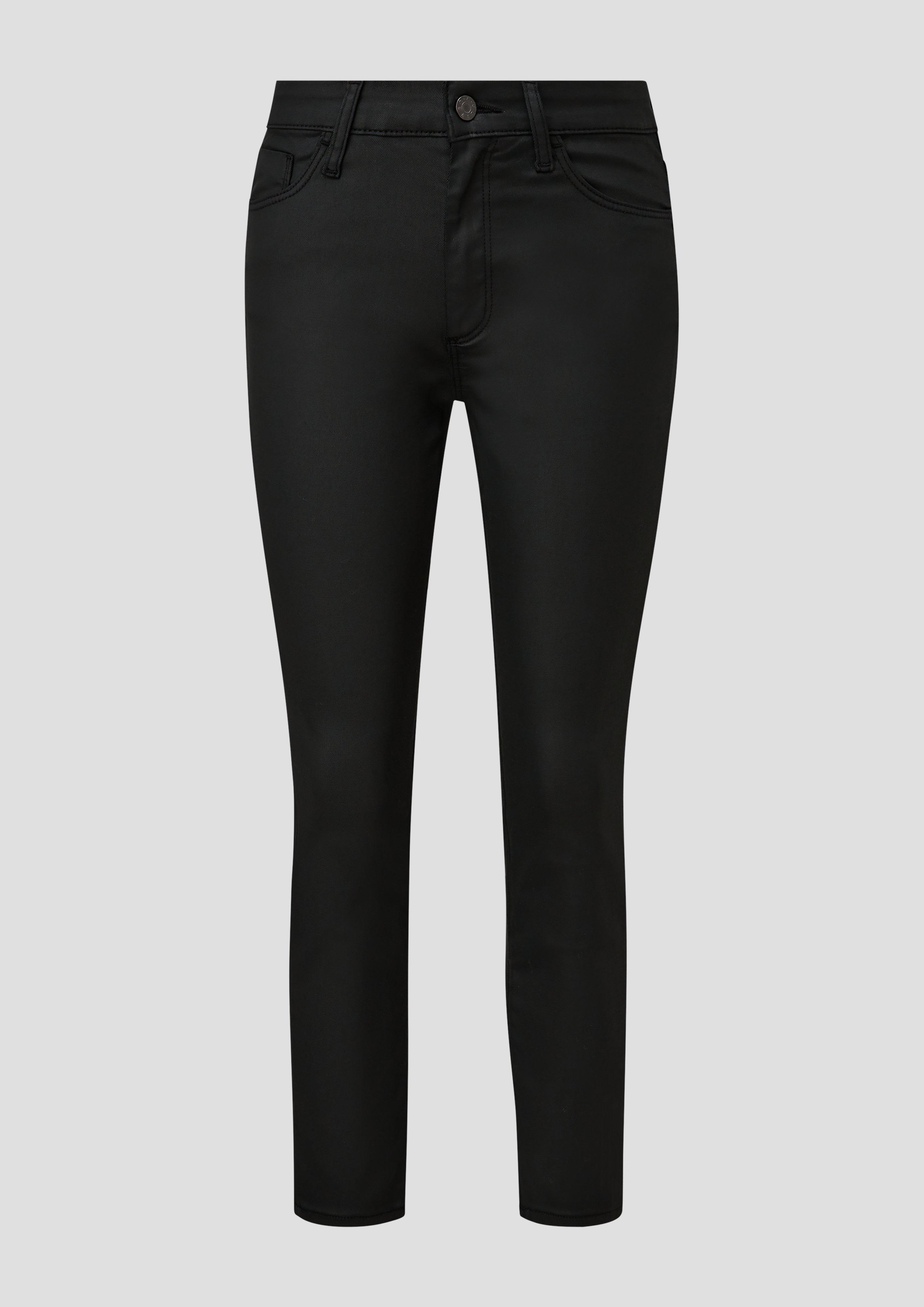 s.Oliver - Betsy: Hose aus Coated Denim, Damen, schwarz