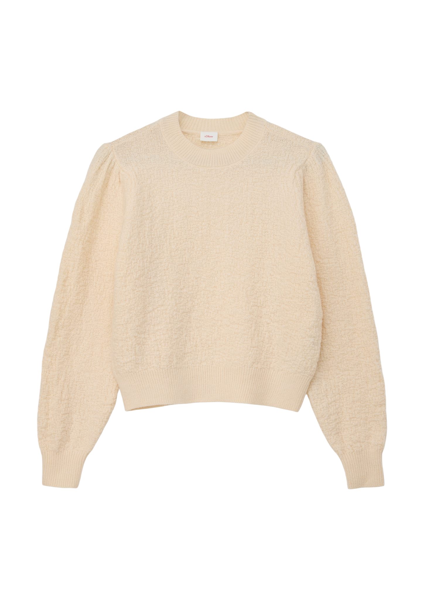 Thumbnail - s.Oliver - Pullover mit Puffärmeln, Mädchen, Beige
