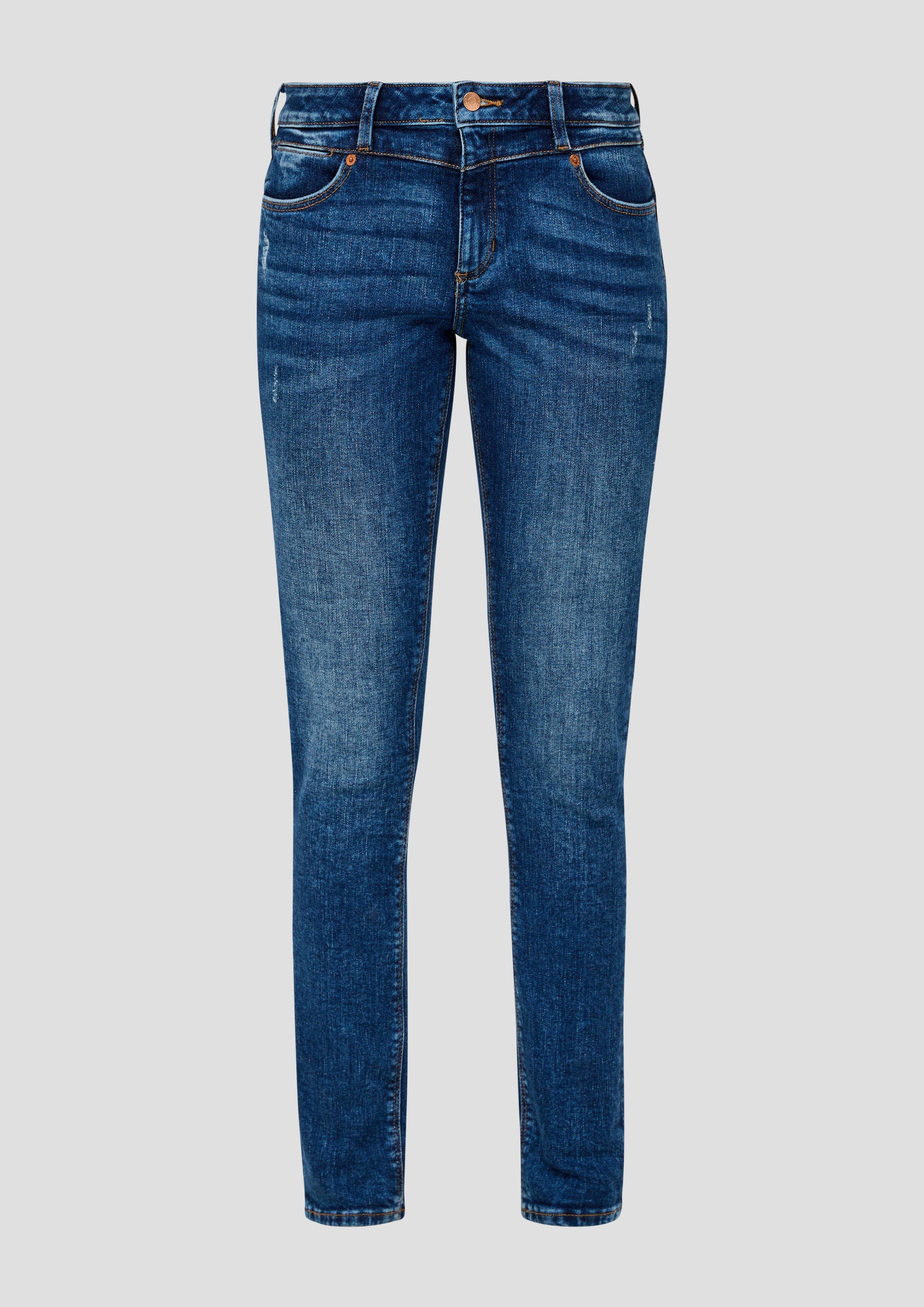 QS - Jeans / Slim Fit / Mid Rise / Slim Leg, Damen, blau