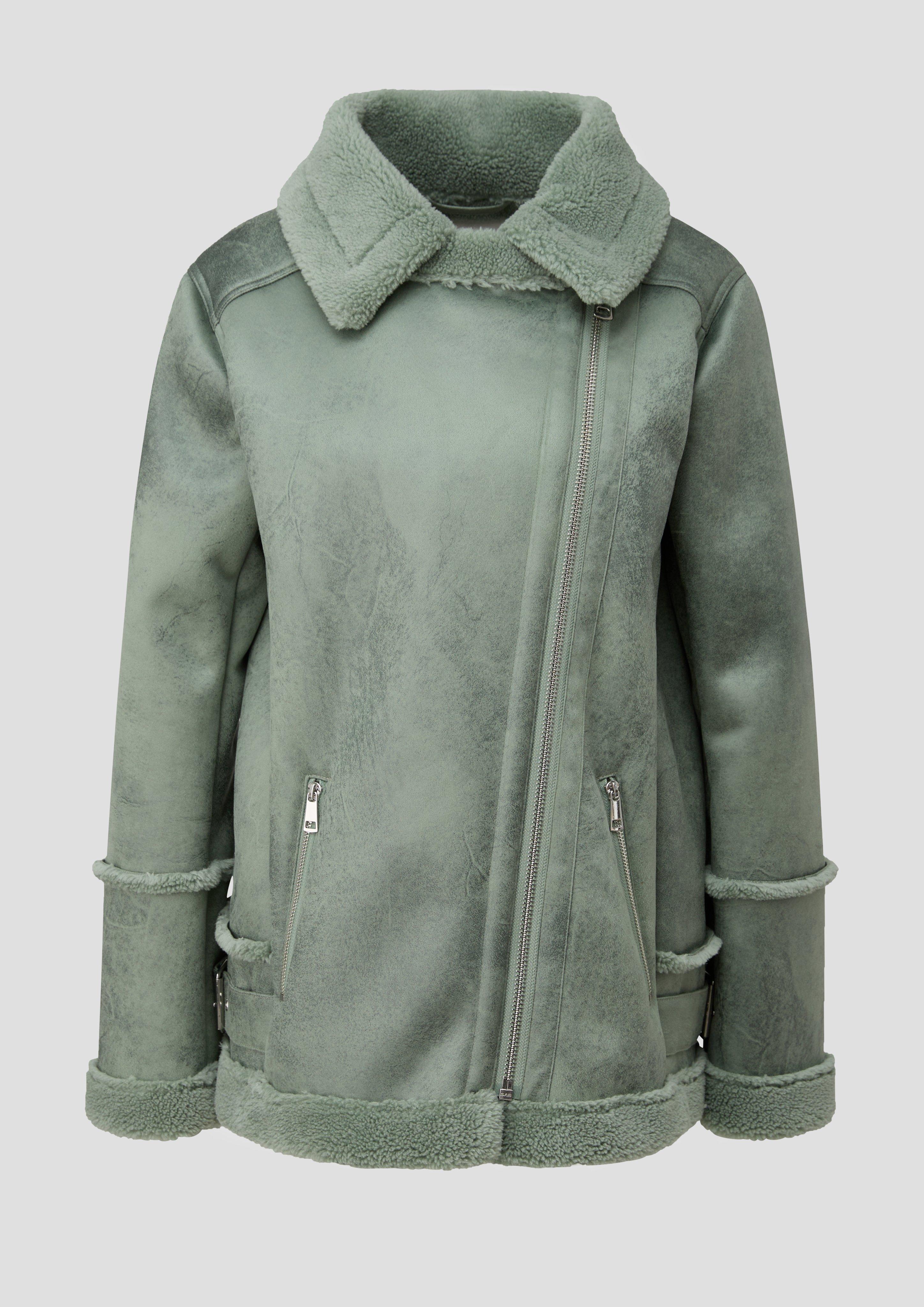 s.Oliver - Jacke aus Lederimitat im Aviator-Stil, Damen, grün