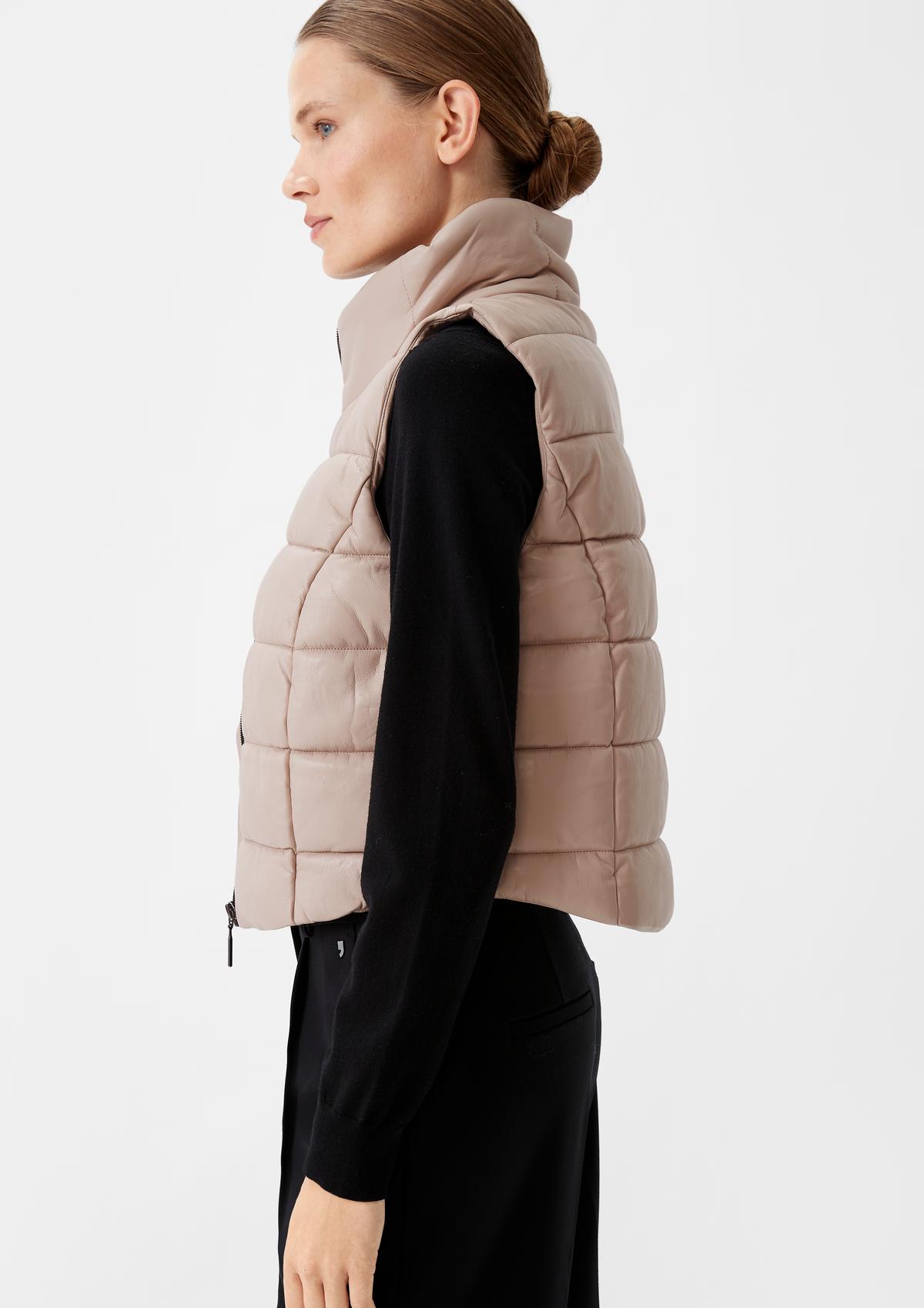 comma Quilted faux leather waistcoat