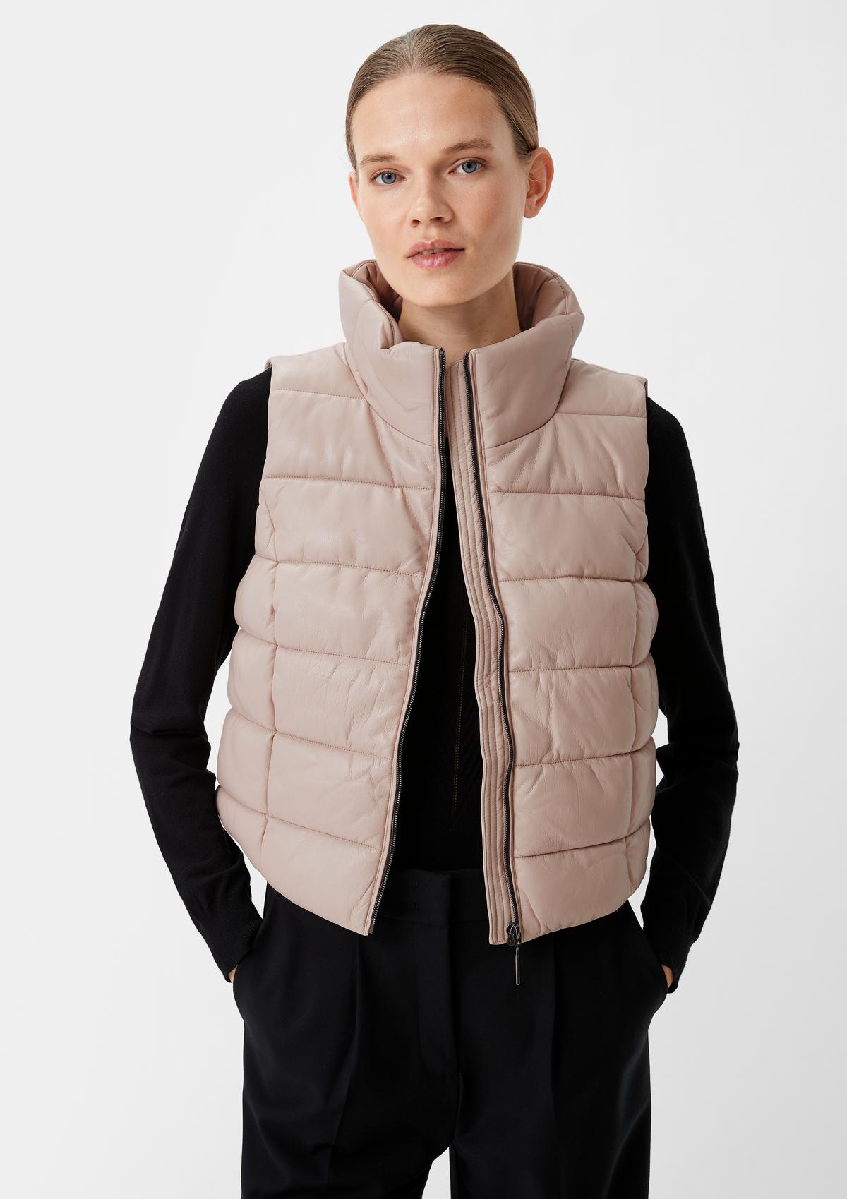 comma Quilted faux leather waistcoat
