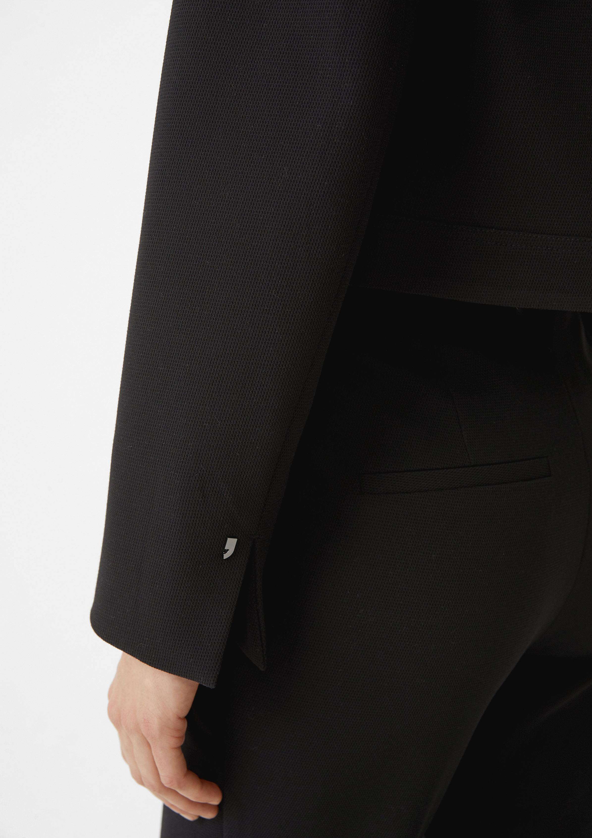 Short viscose blend blazer - Black | SCAYLE