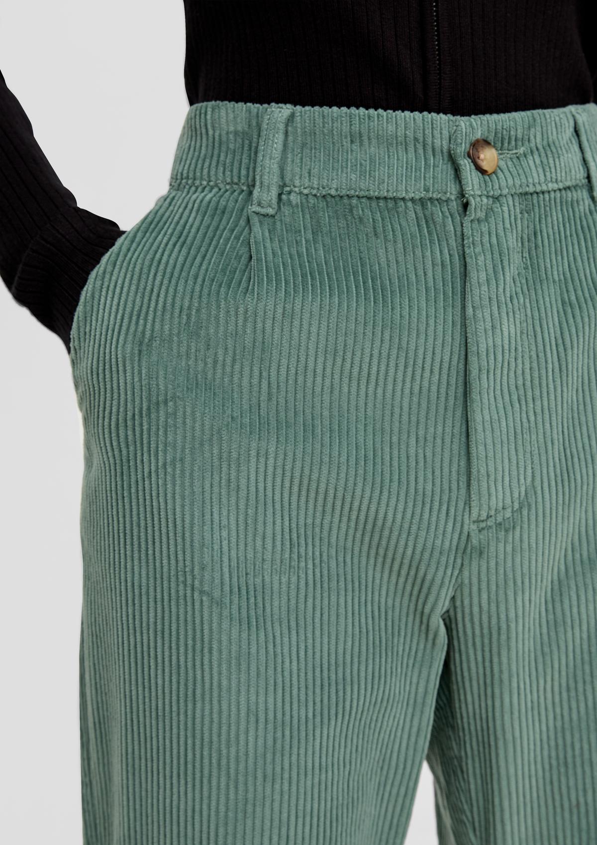 s.Oliver Wide leg : pantalon en coton façon velours côtelé
