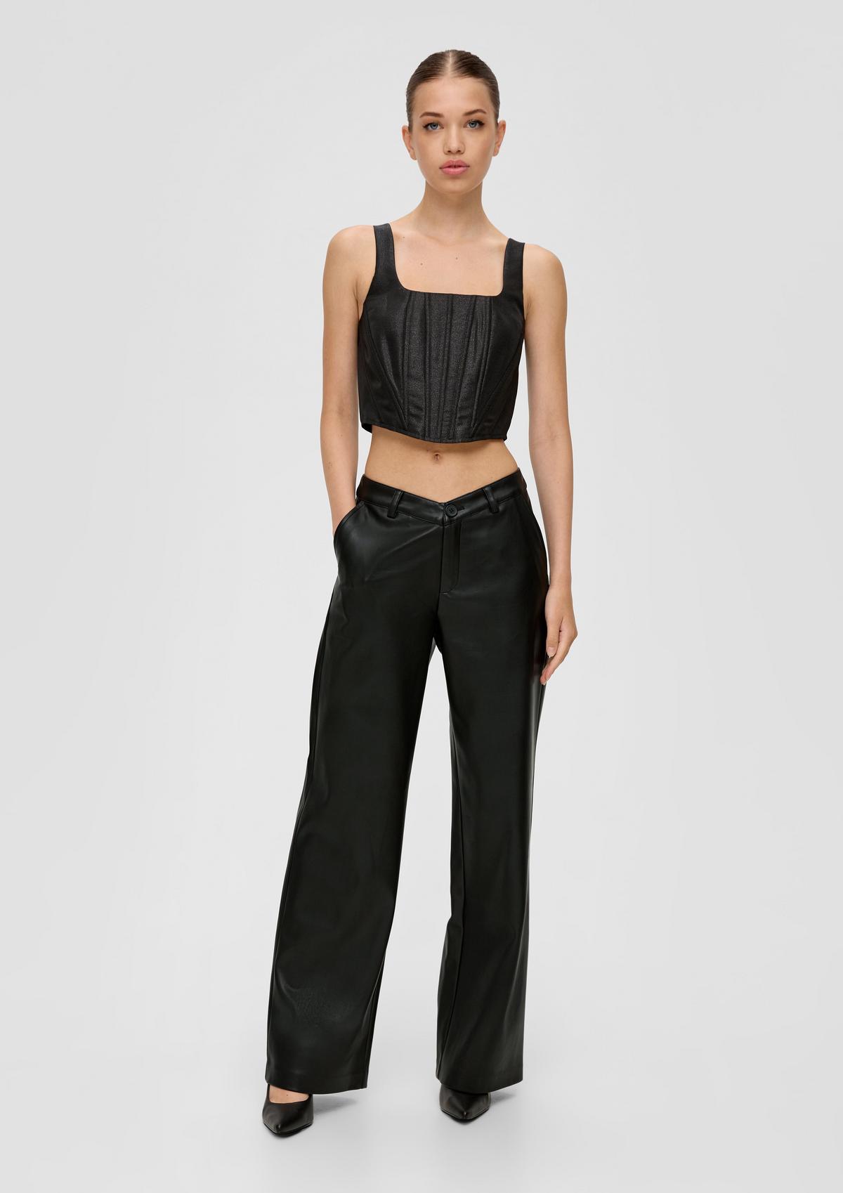 Regular fit: Faux leather trousers | QS x ELIF