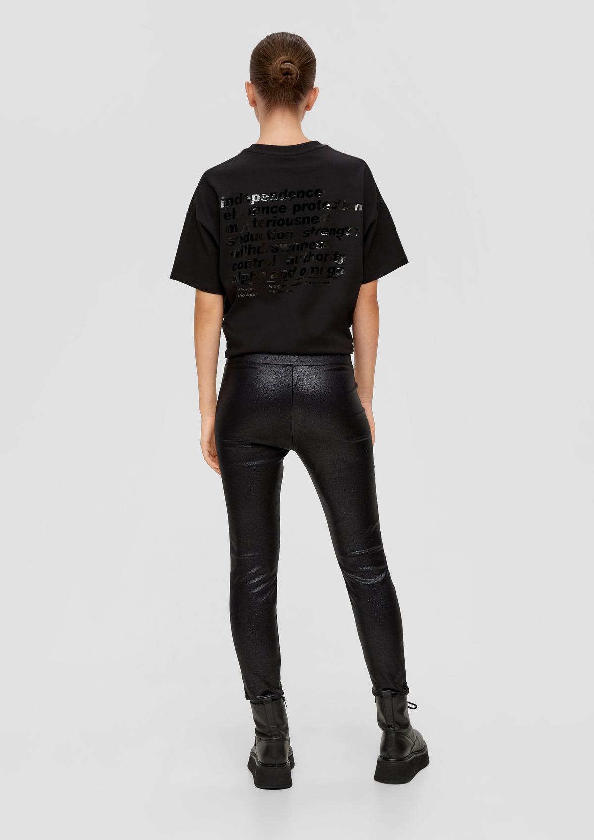 a QS in fit: - design x Elif leggings black glittery Slim |