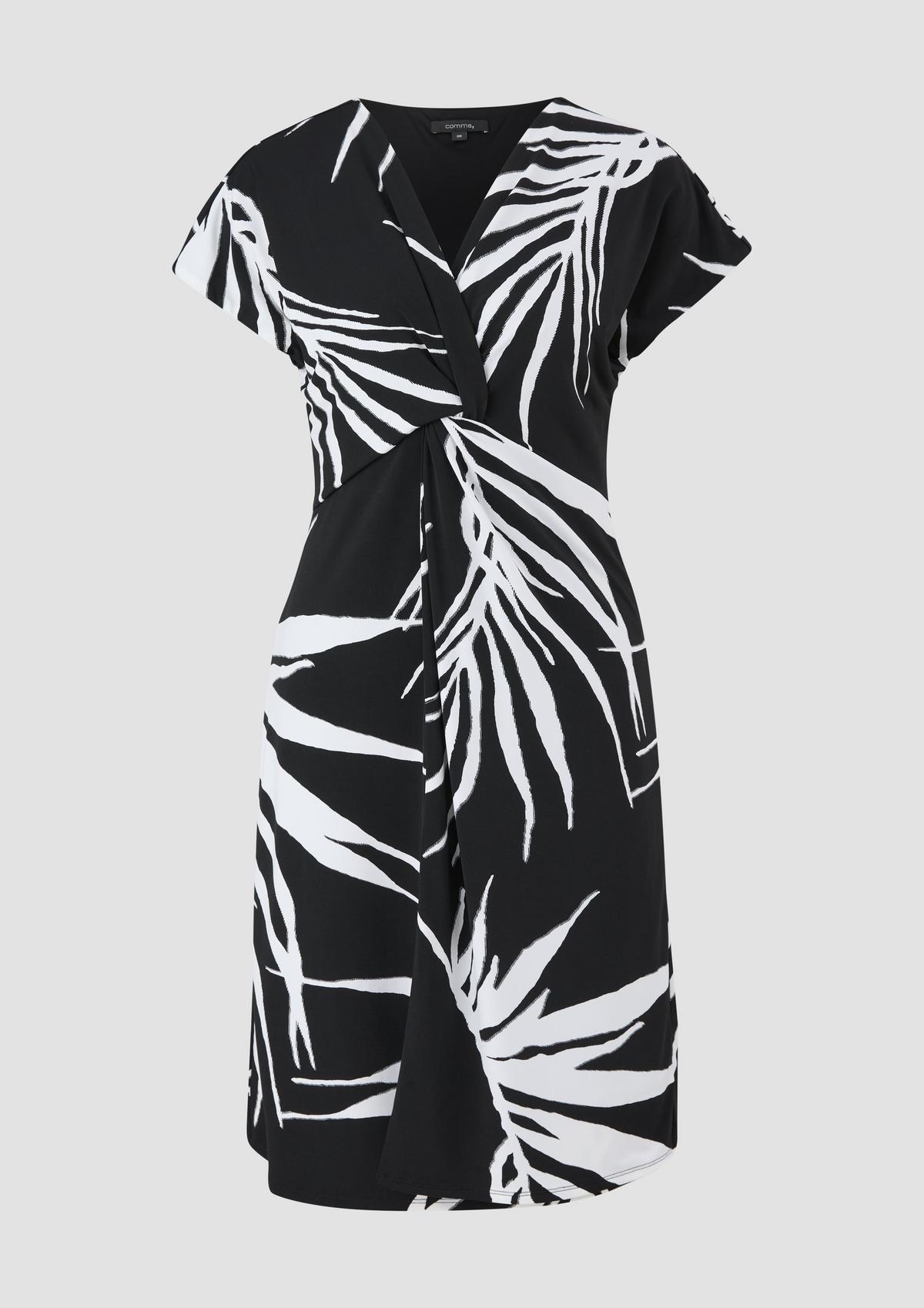Jerseykleid mit Knoten Comma | schwarz 