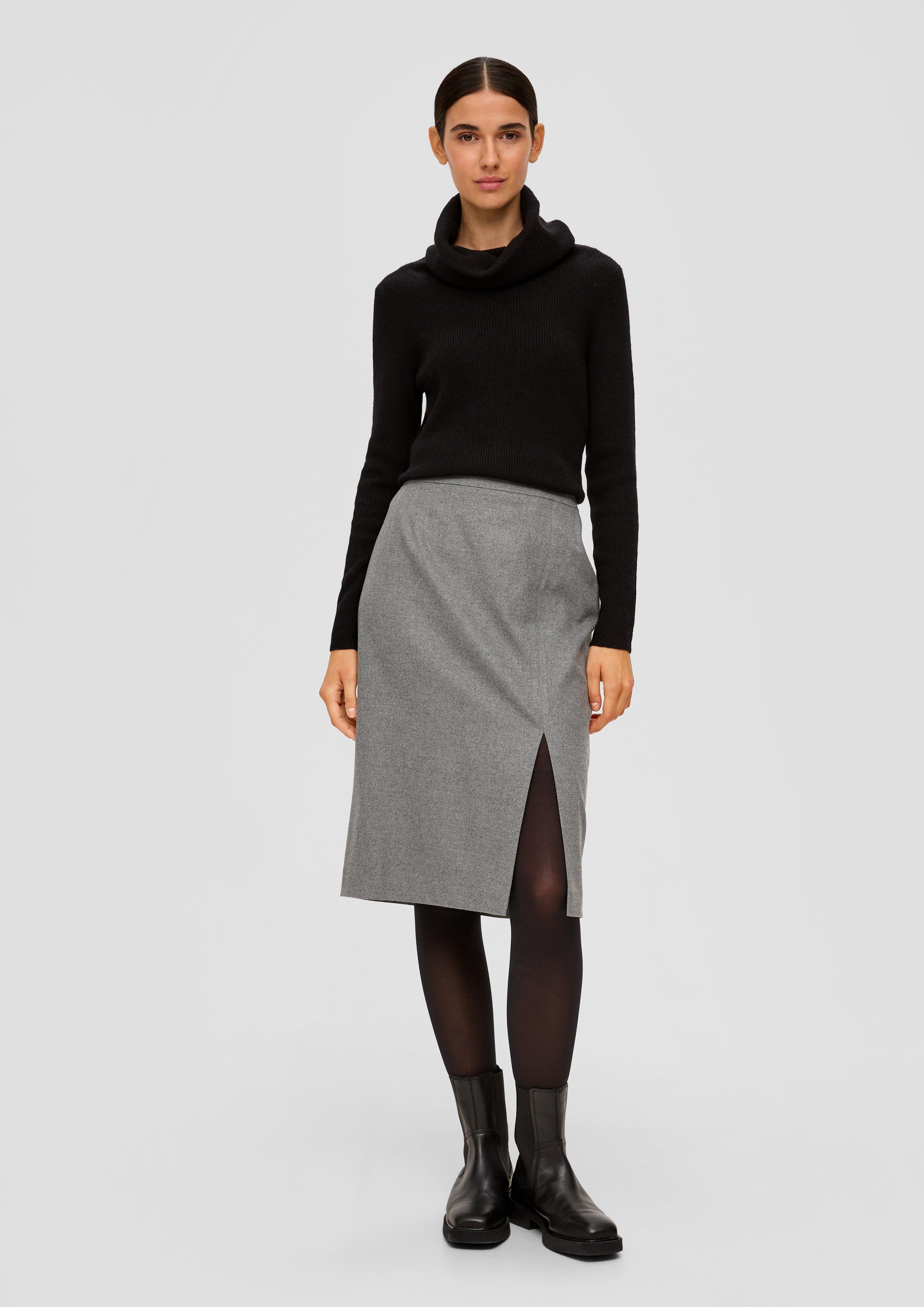 Stretch Viscose Blend Pencil Skirt