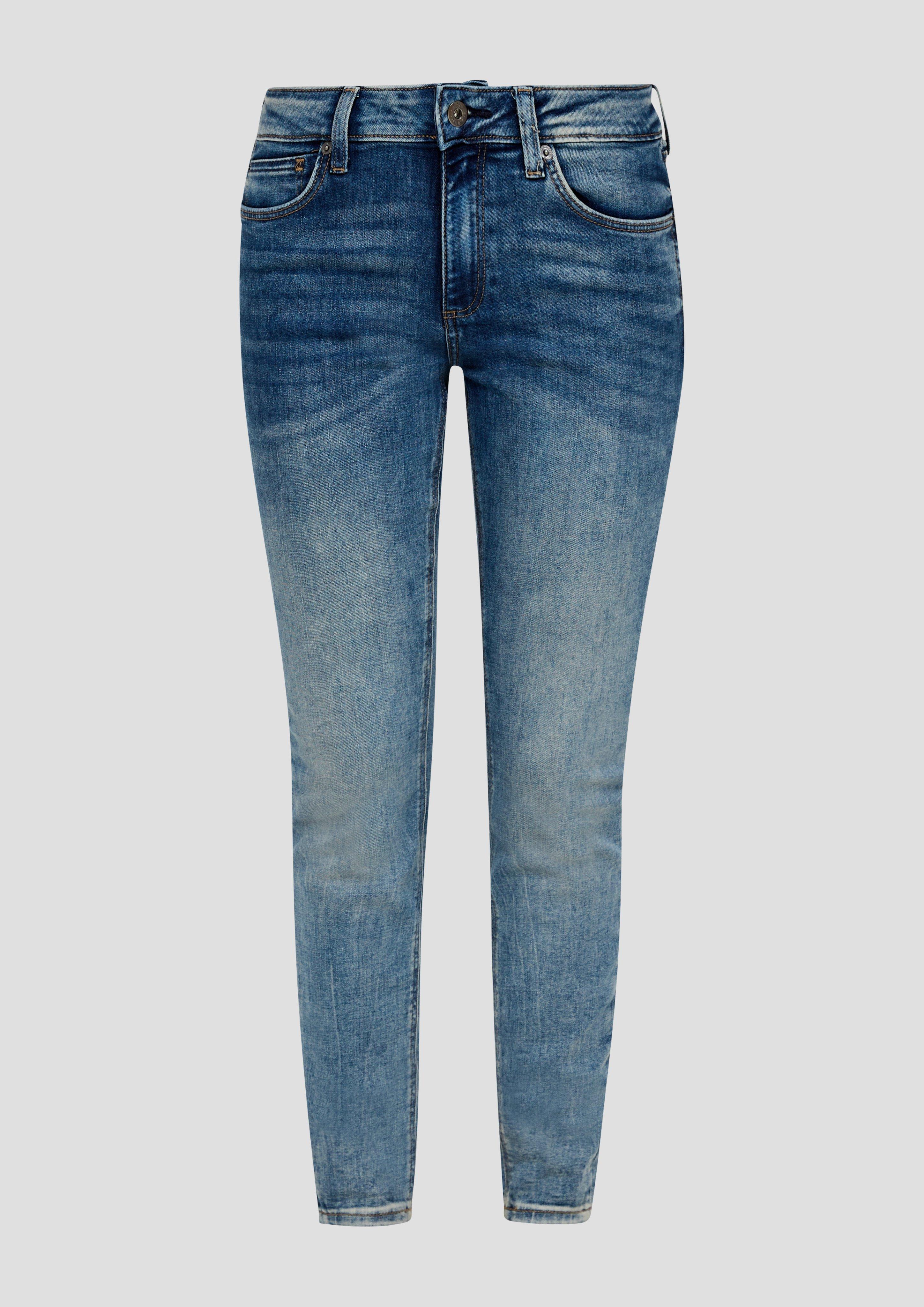 QS - Jeans Sadie / Skinny Fit / Mid Rise / Skinny Leg / Baumwollstretch, Damen, blau