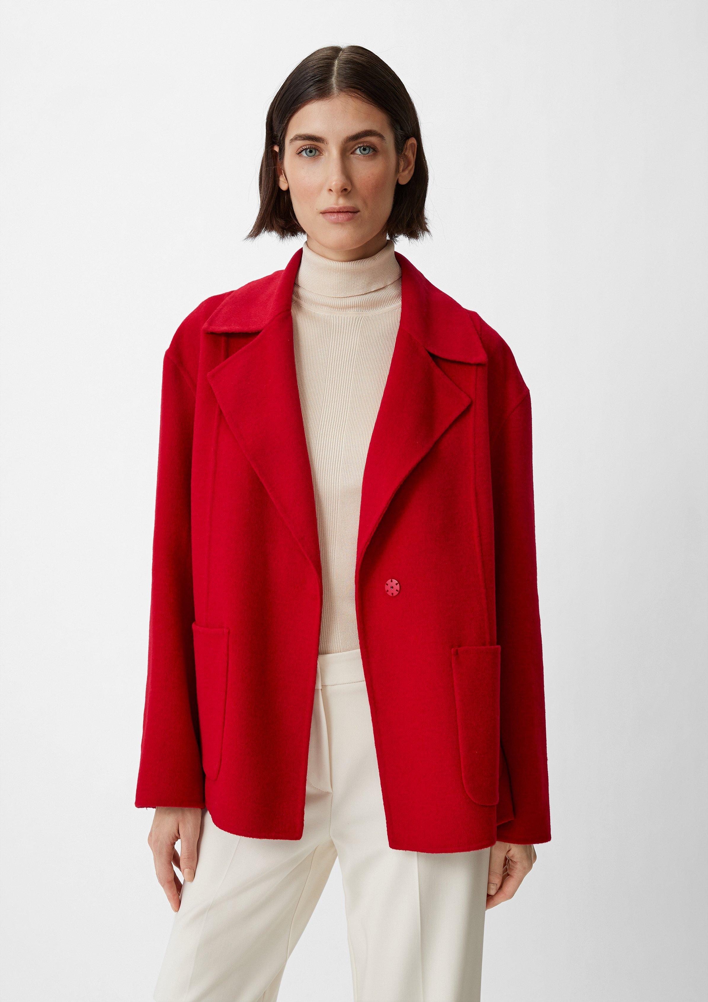 Double-faced jacket made of blended wool - poppy red | Comma