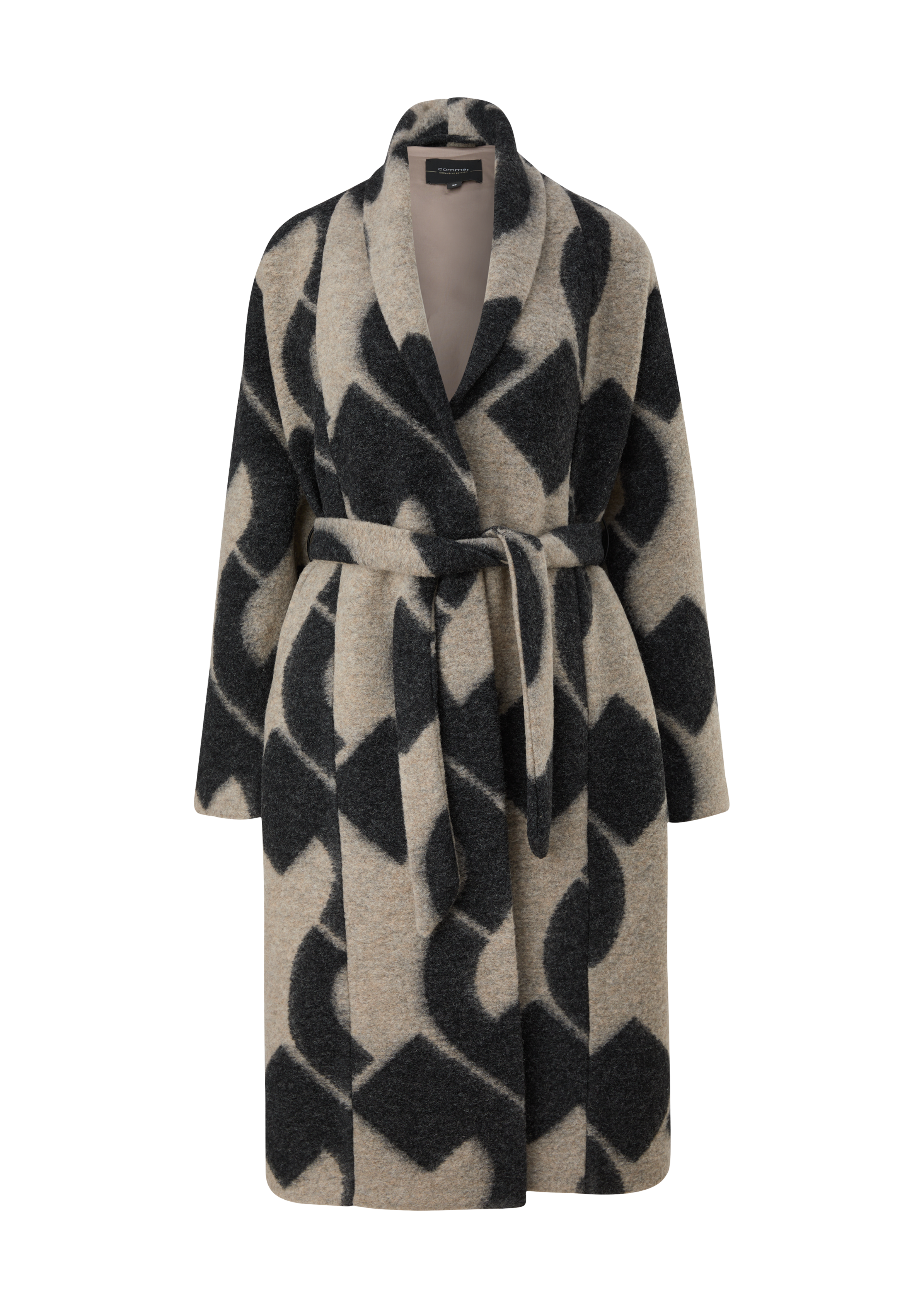 IVKO Wool Blend Long Jacquard Coat Brocade Pattern 222701 Red