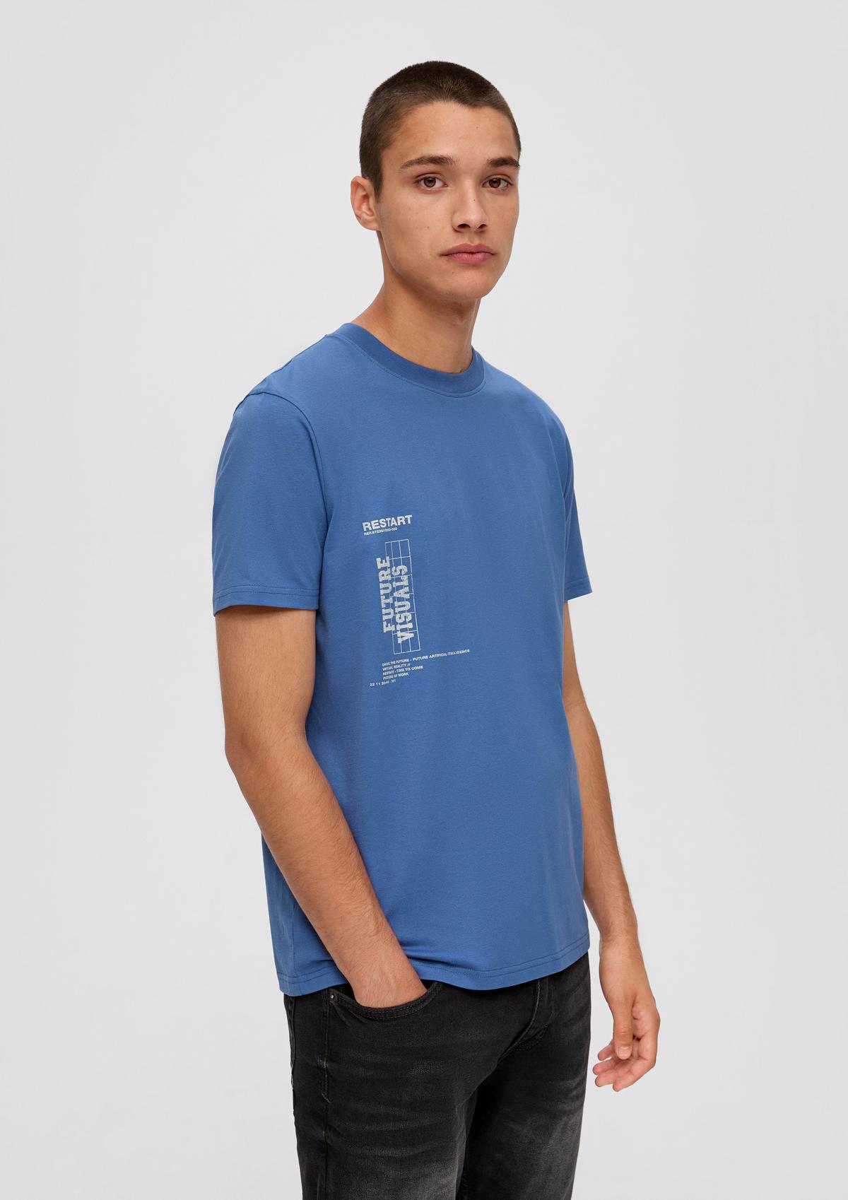 T-Shirt mit Rückenprint - himmelblau
