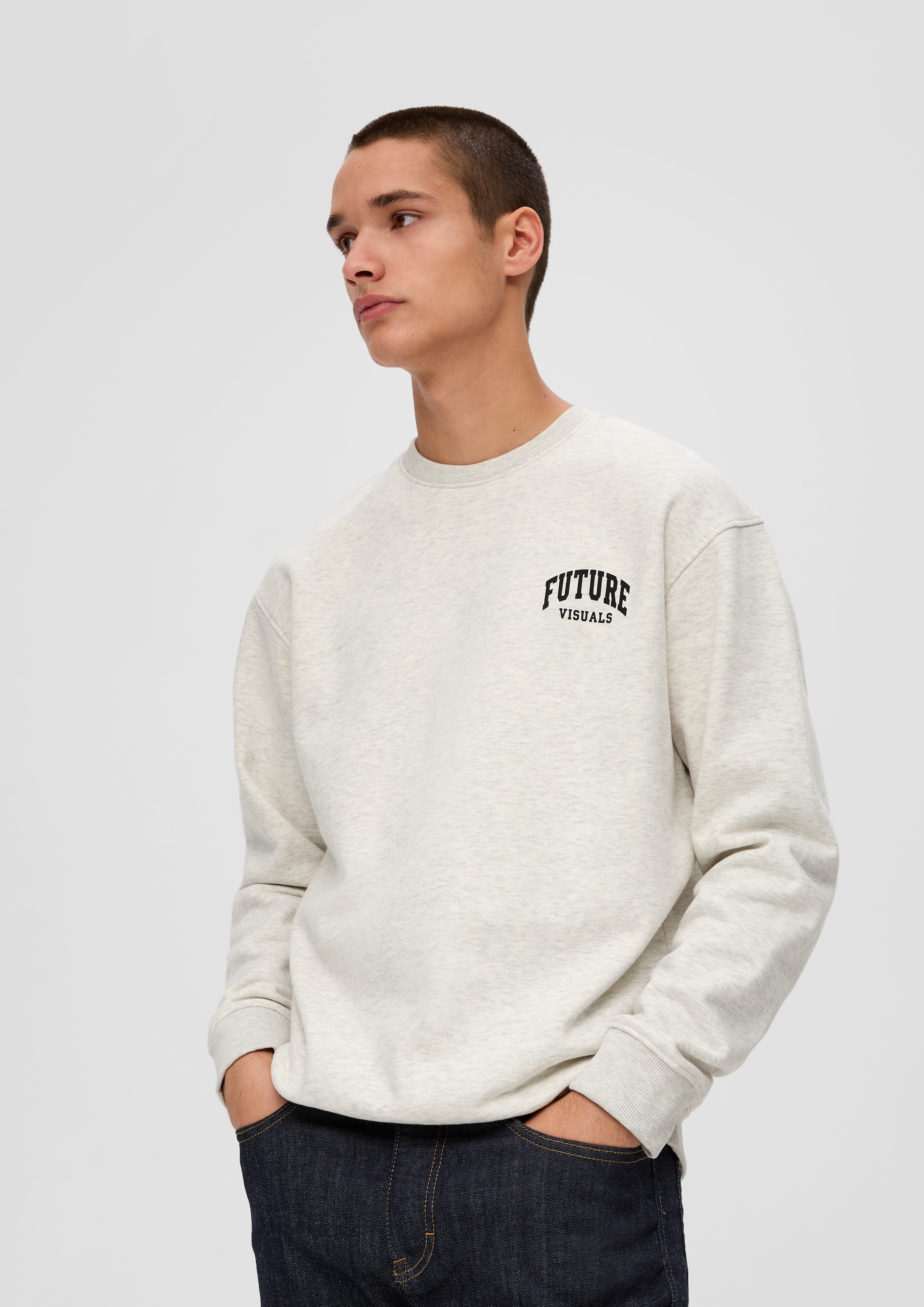 print back - Sweatshirt white with large a