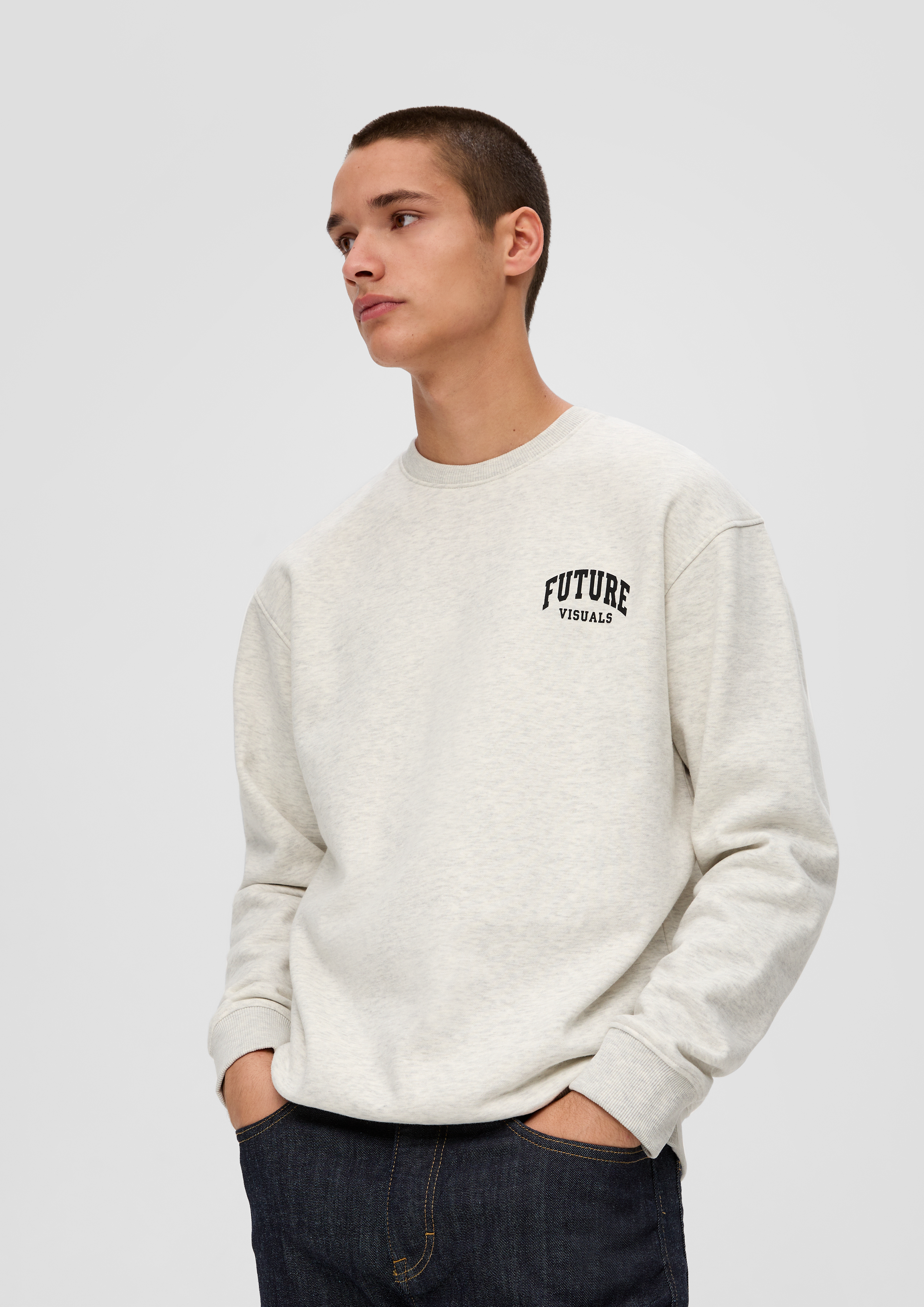 Sweatshirt with a large back print white 