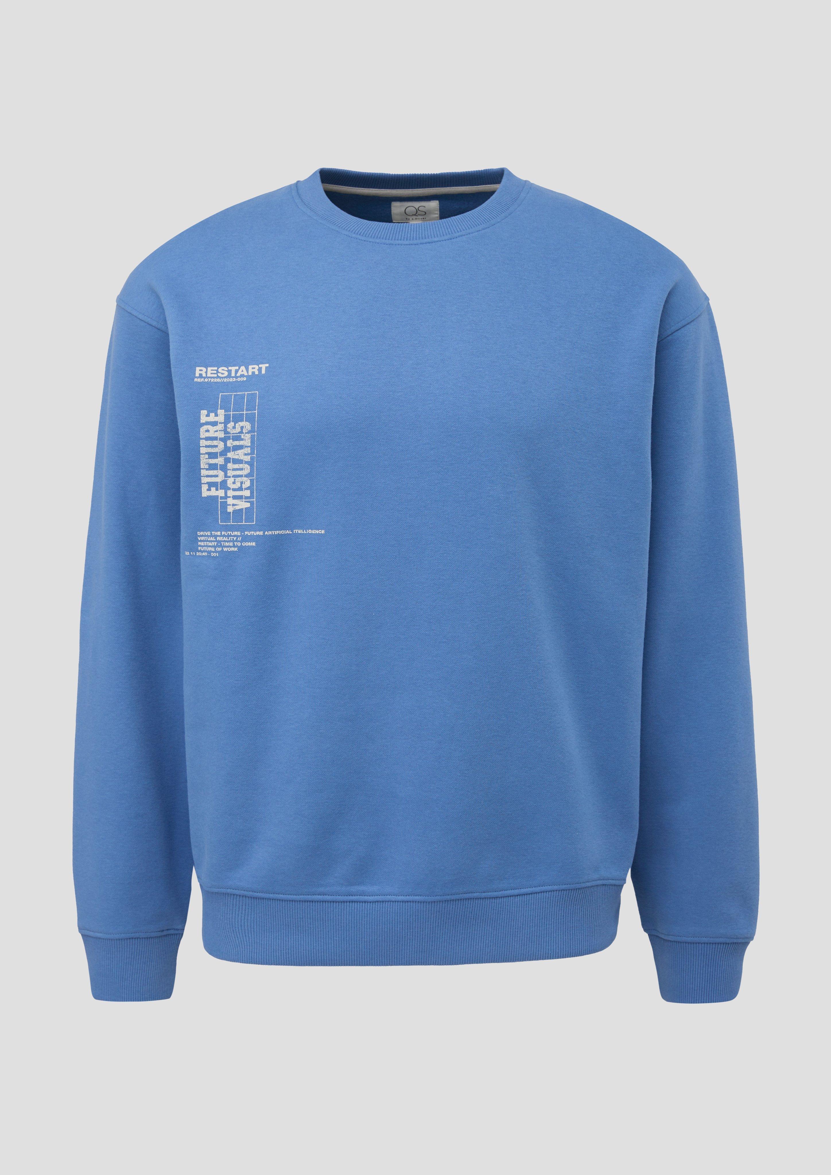 QS - Sweatshirt mit großem Rückenprint, Herren, blau