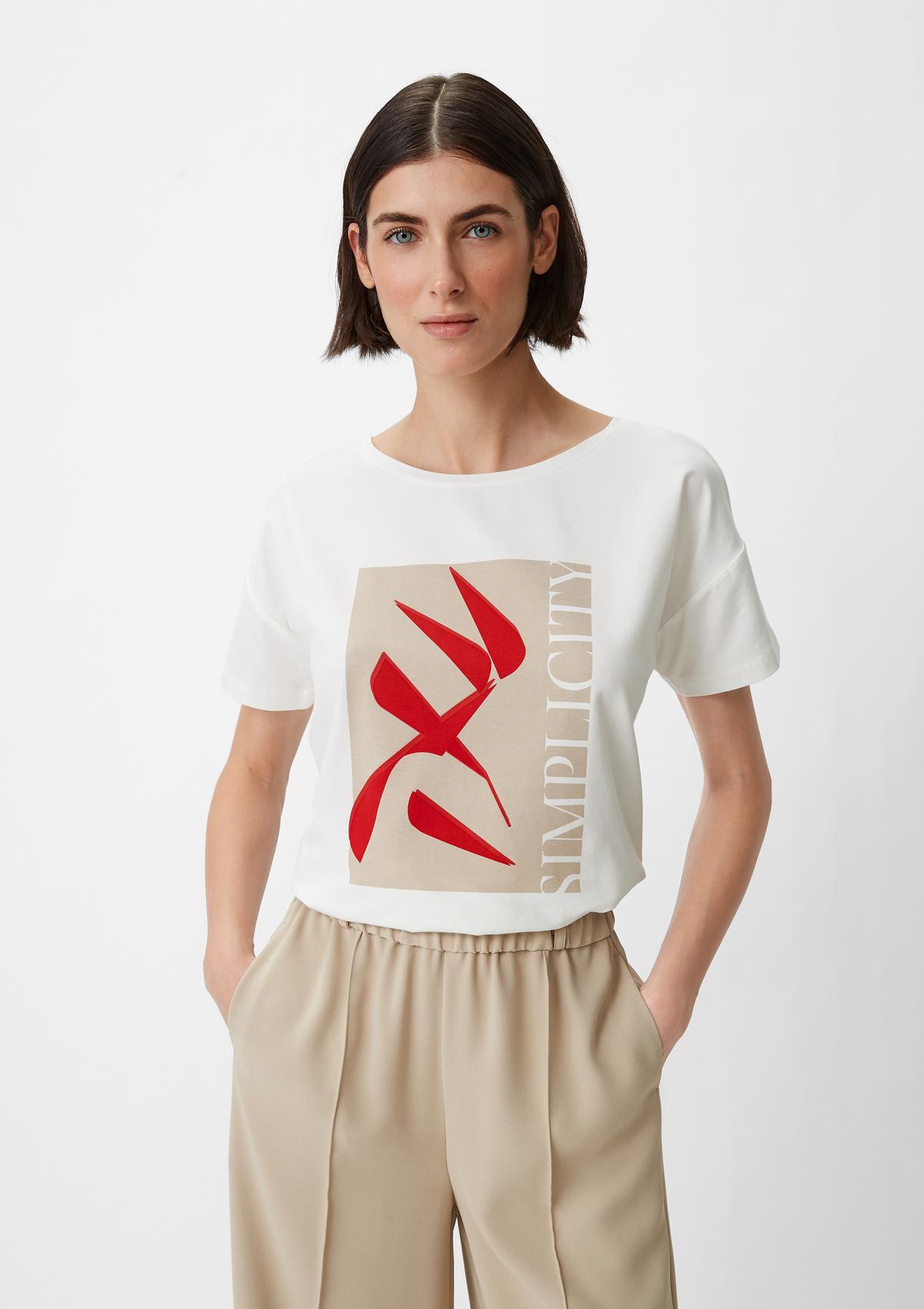 T-Shirt mit Frontprint - weiß | Comma