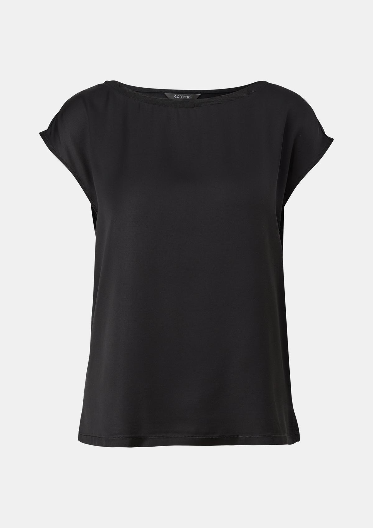 comma T-Shirt mit überschnittener Schulter