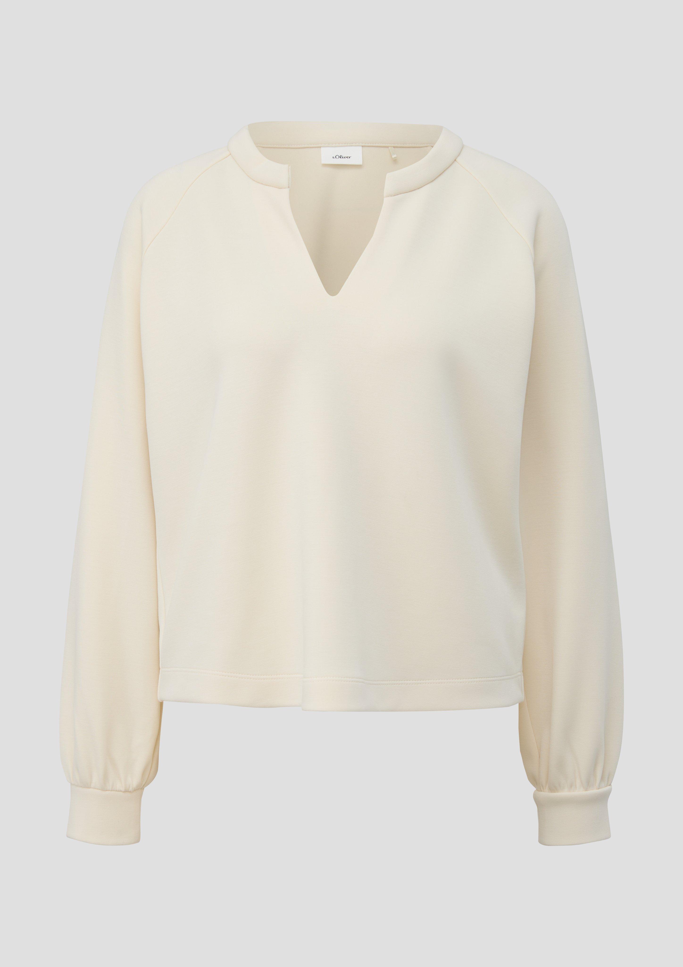 s.Oliver - Sweatshirt mit Tunikaausschnitt, Damen, creme