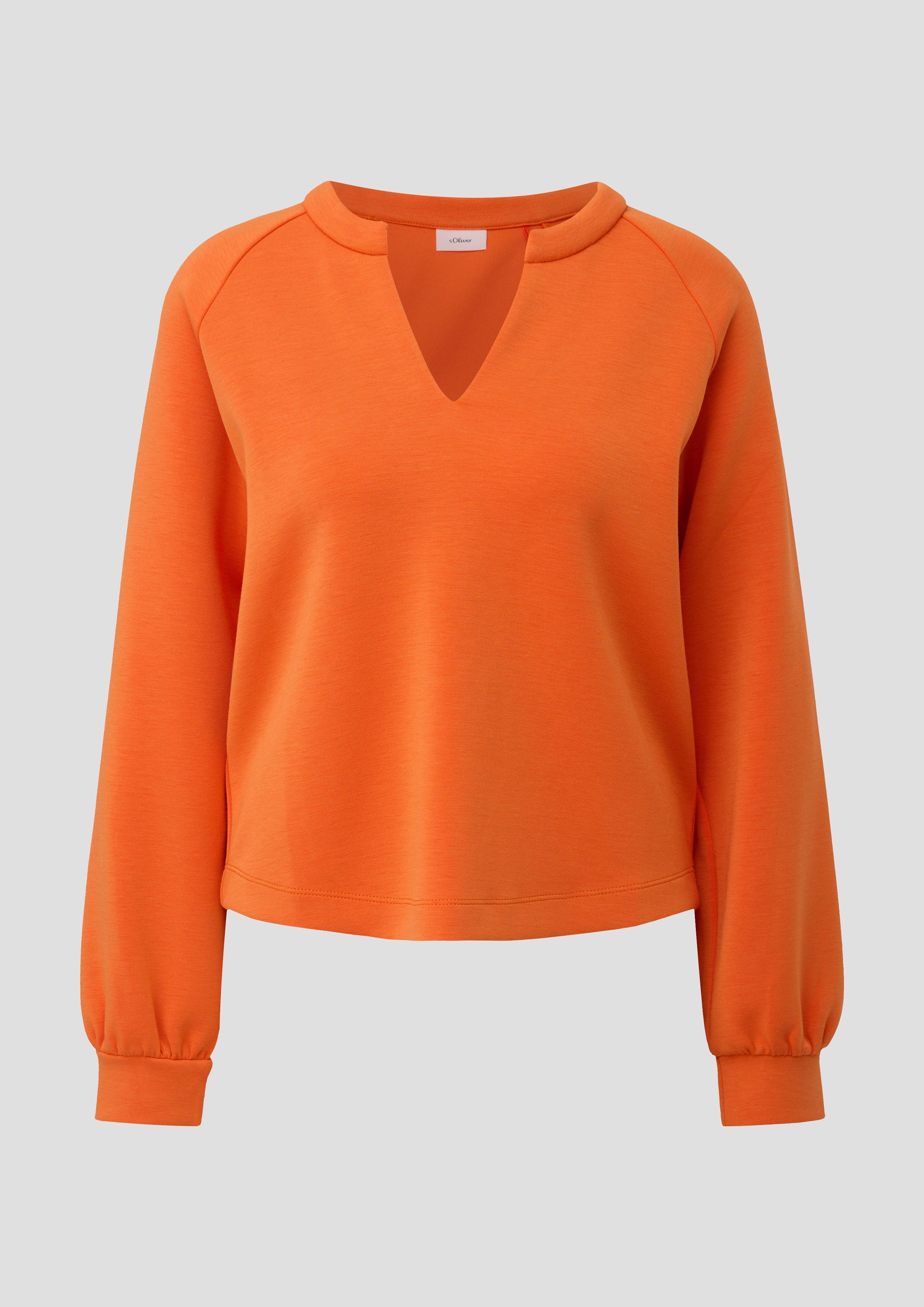 s.Oliver - Sweatshirt mit Tunikaausschnitt, Damen, Orange