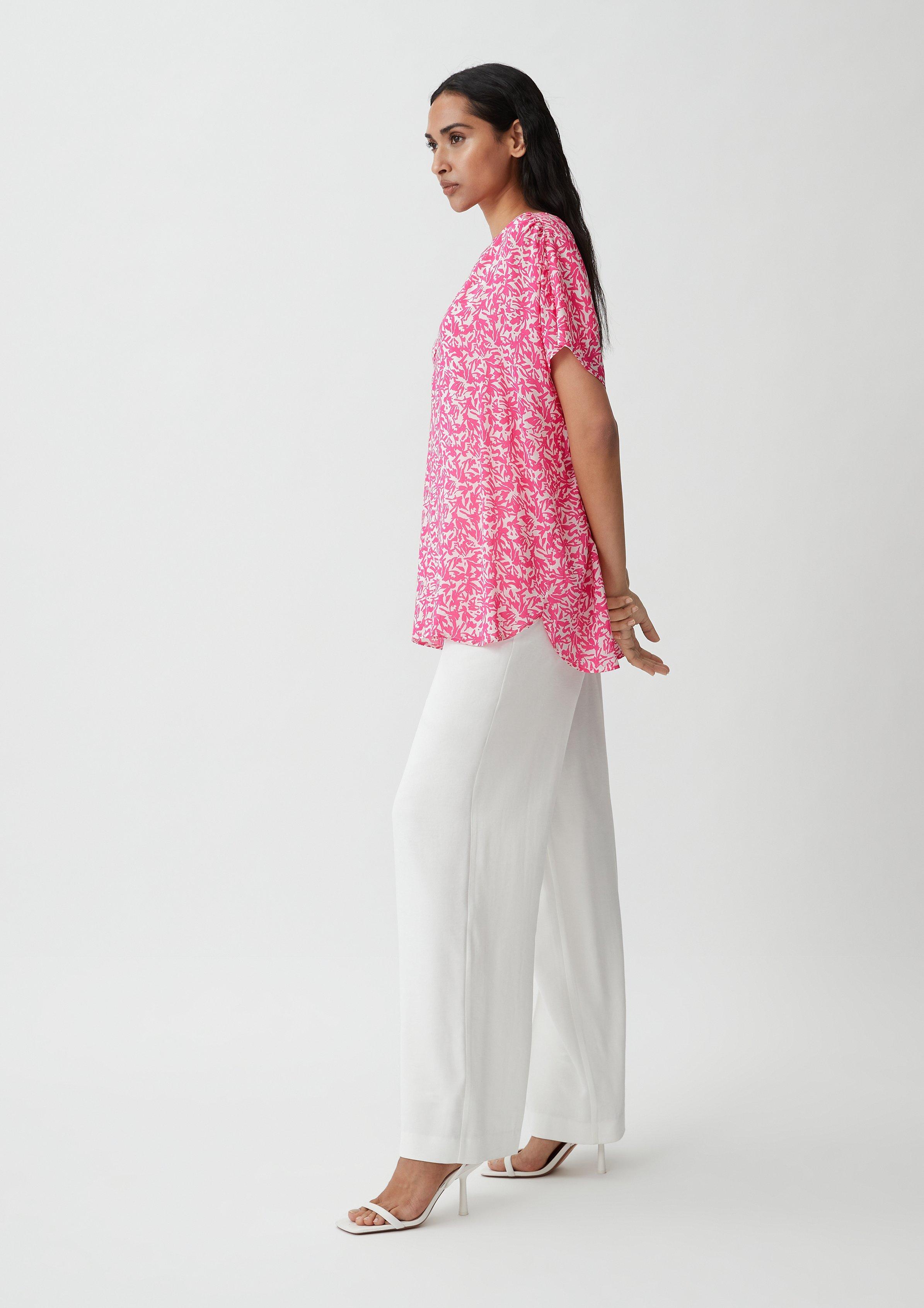 Viscose Blouse With Gathers White Comma