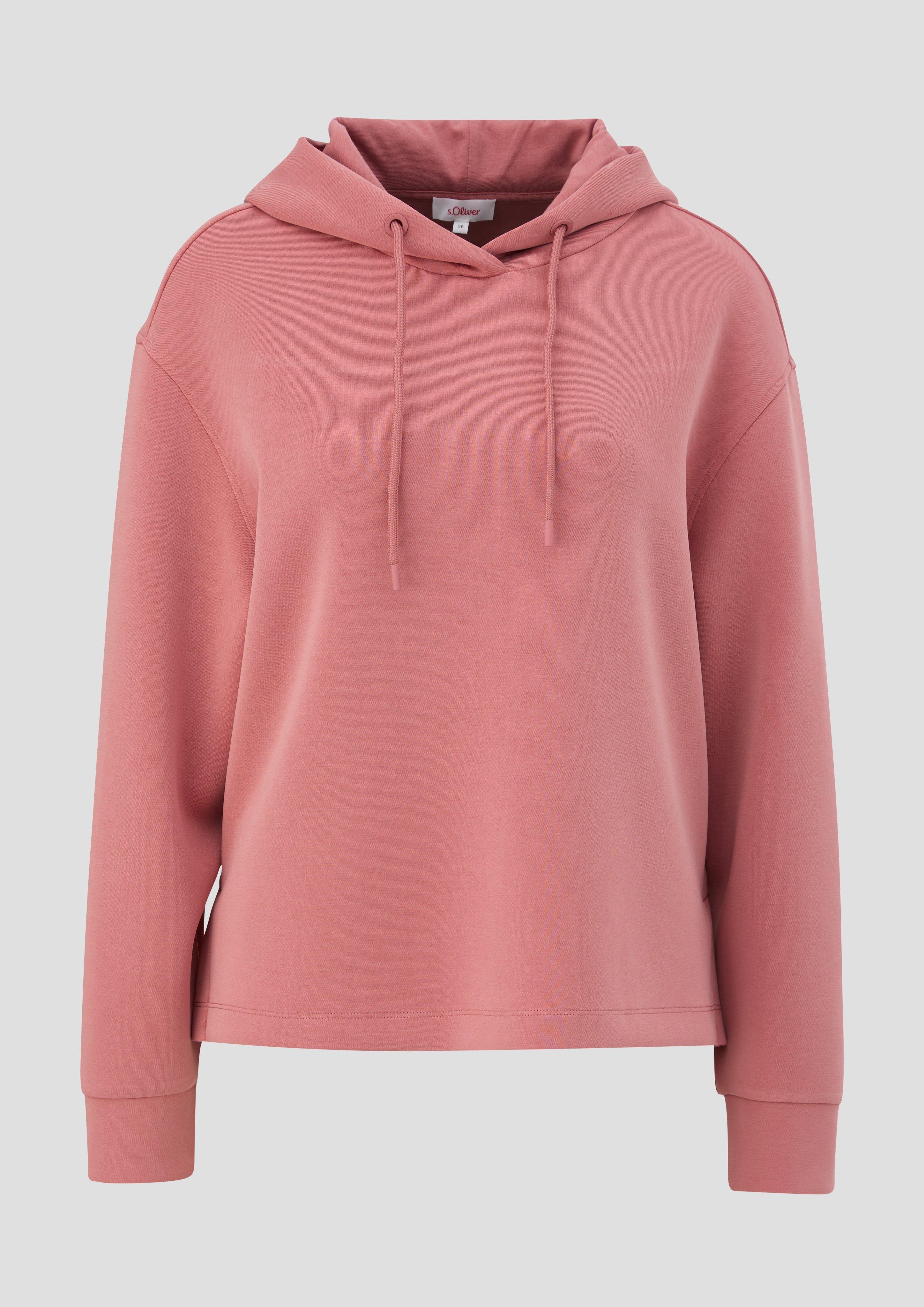 s.Oliver - Scuba-Sweatshirt mit Kapuze, Damen, Rosa