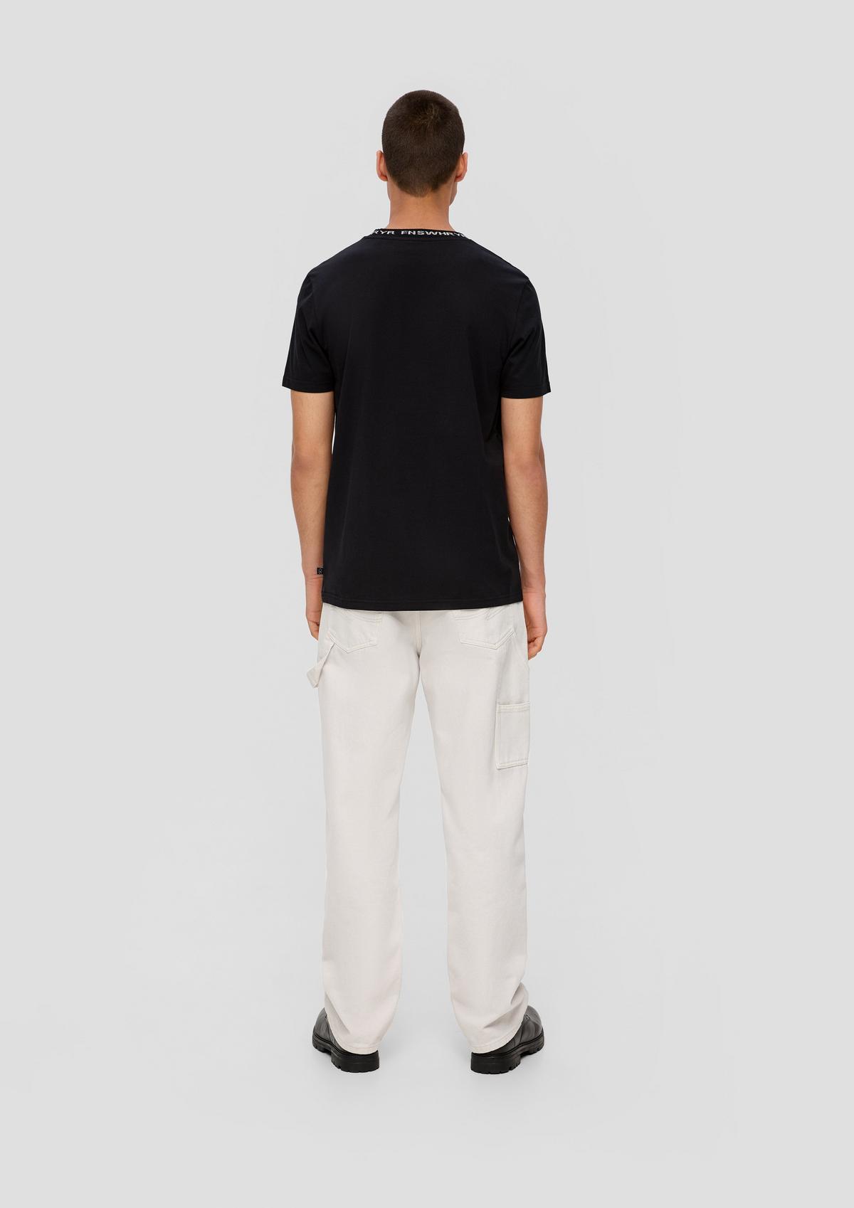 s.Oliver Cotton top with a ribbed trim