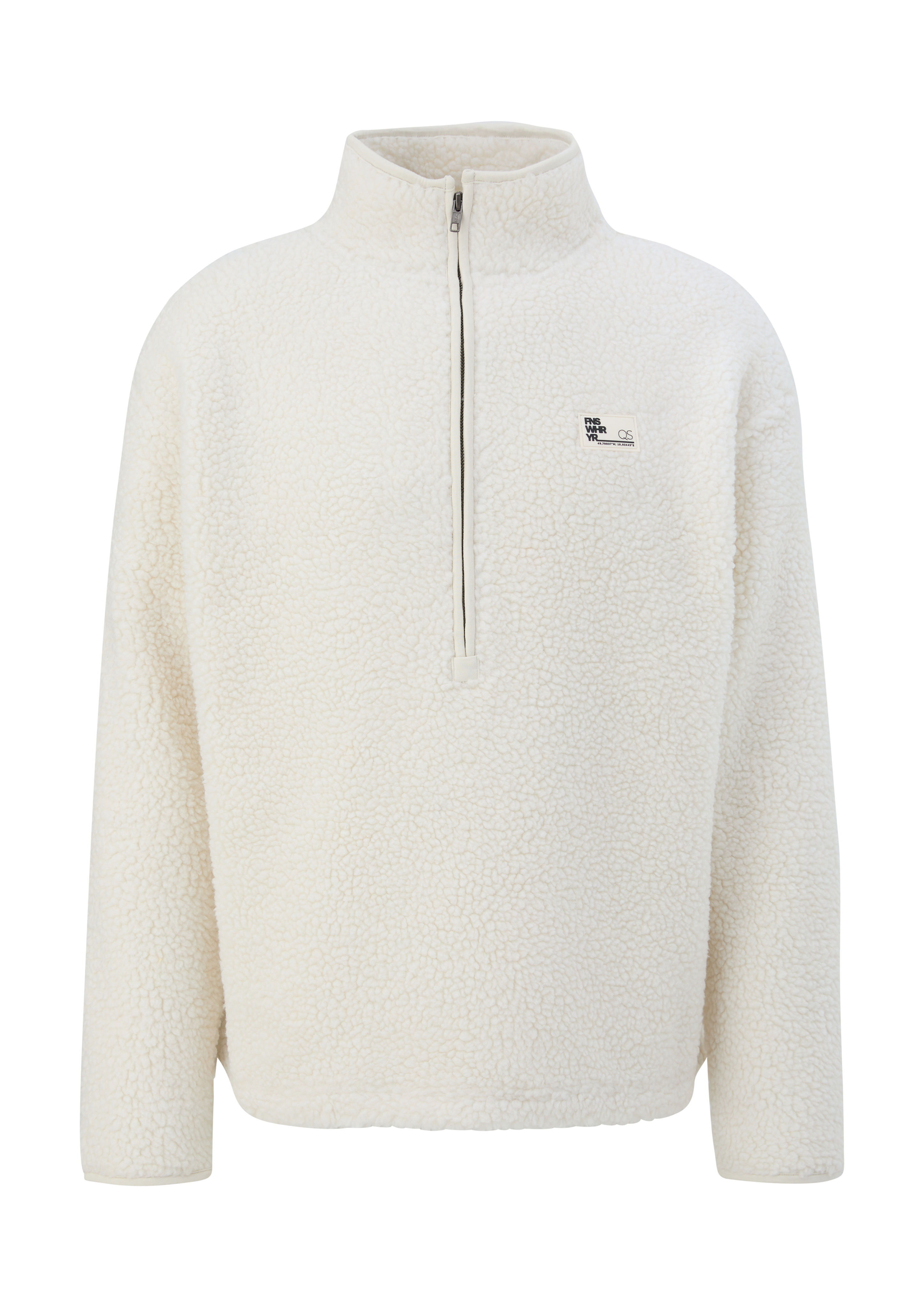 QS - Sweatshirt aus Teddy, Herren, Beige