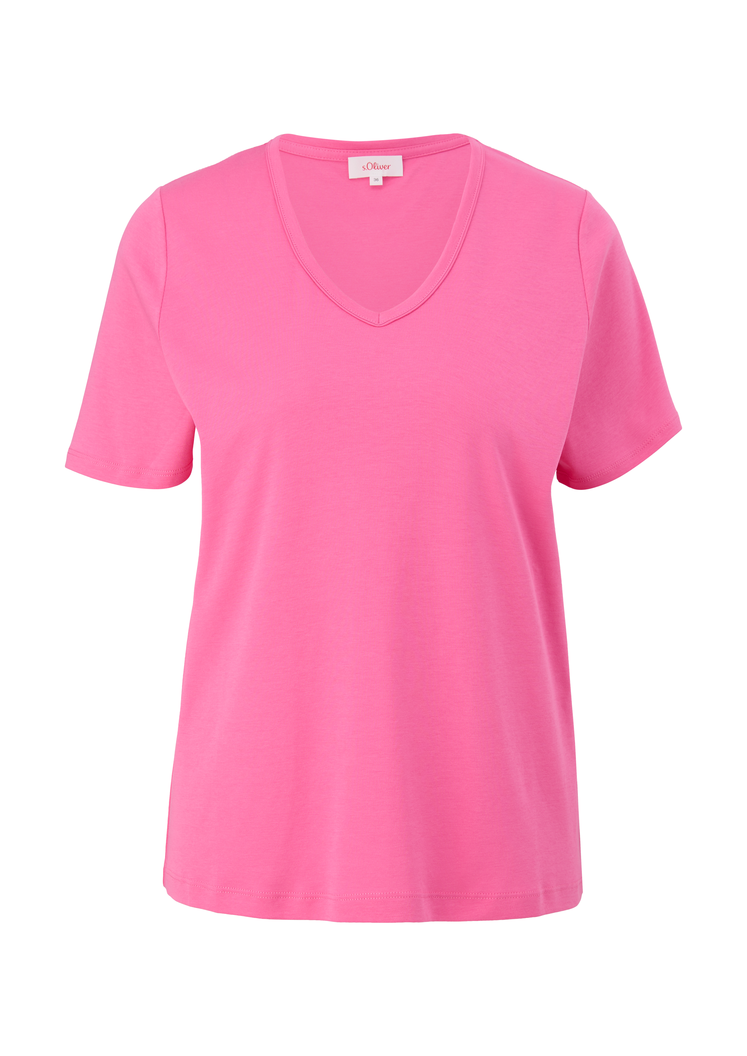 s.Oliver - T-Shirt aus Baumwolljersey, Damen, Rosa