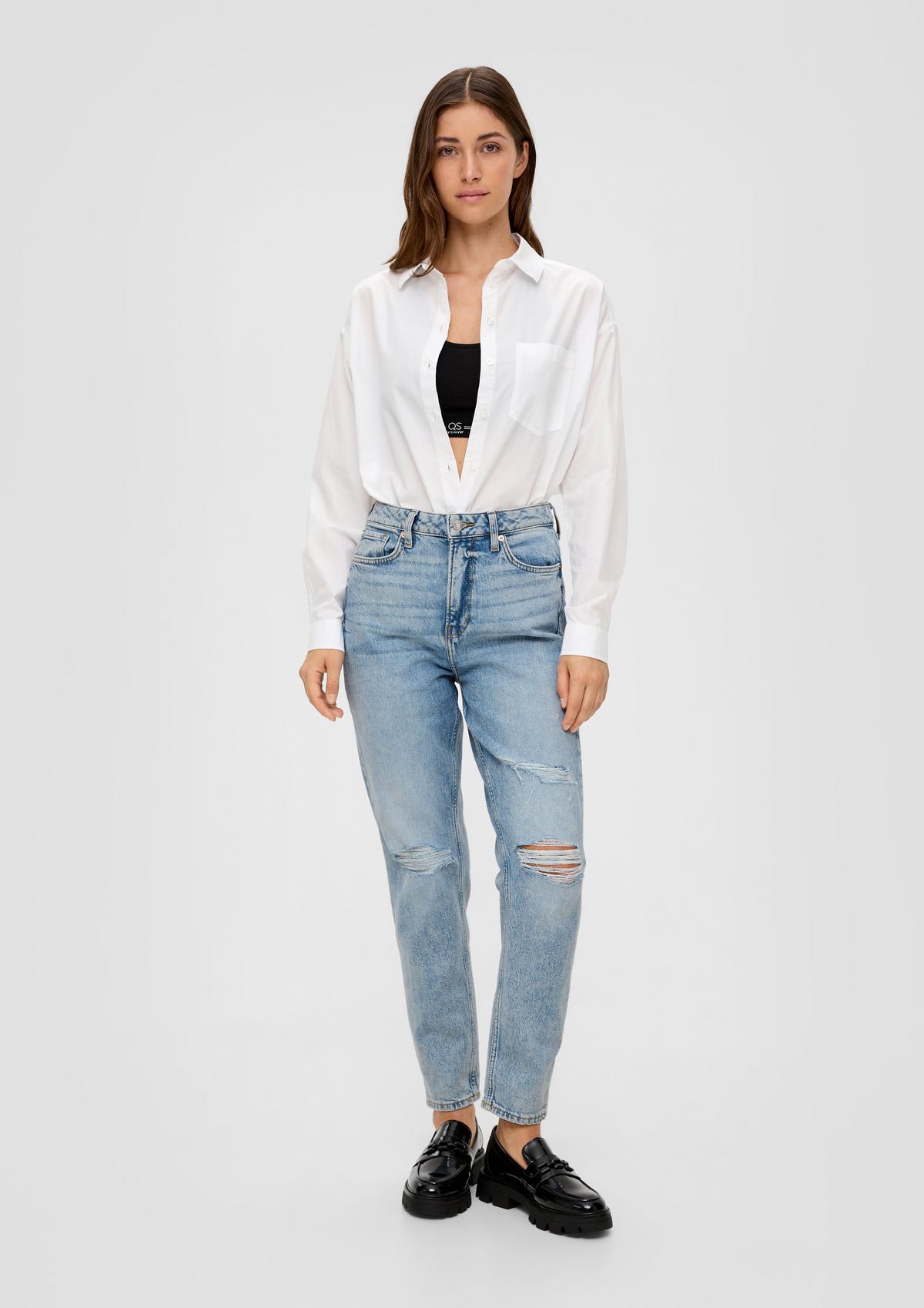 rise ankle-length Mom leg - high relaxed blue / jeans fit tapered / light /