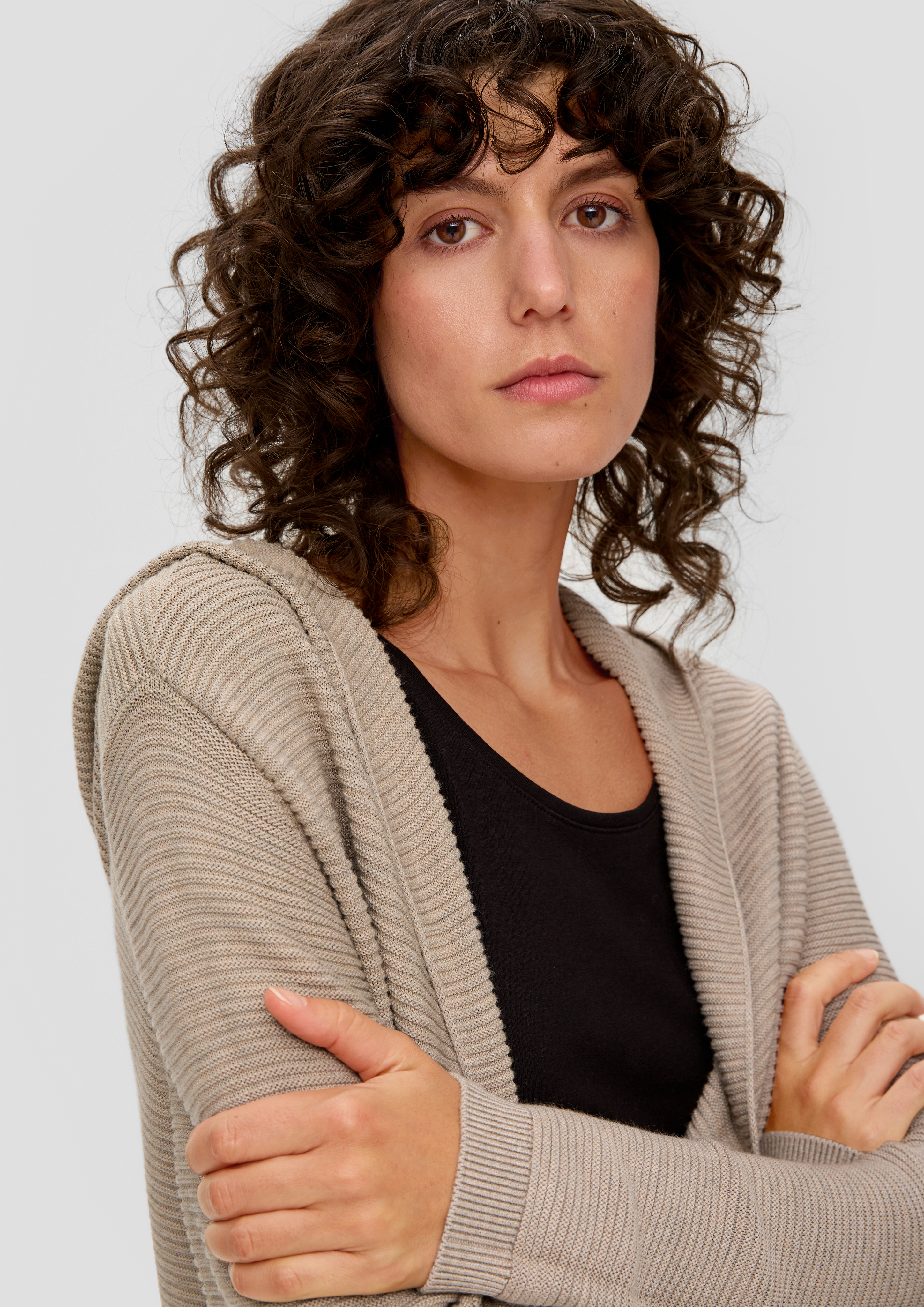Cotton And Viscose Blend Cardigan Olive S Oliver
