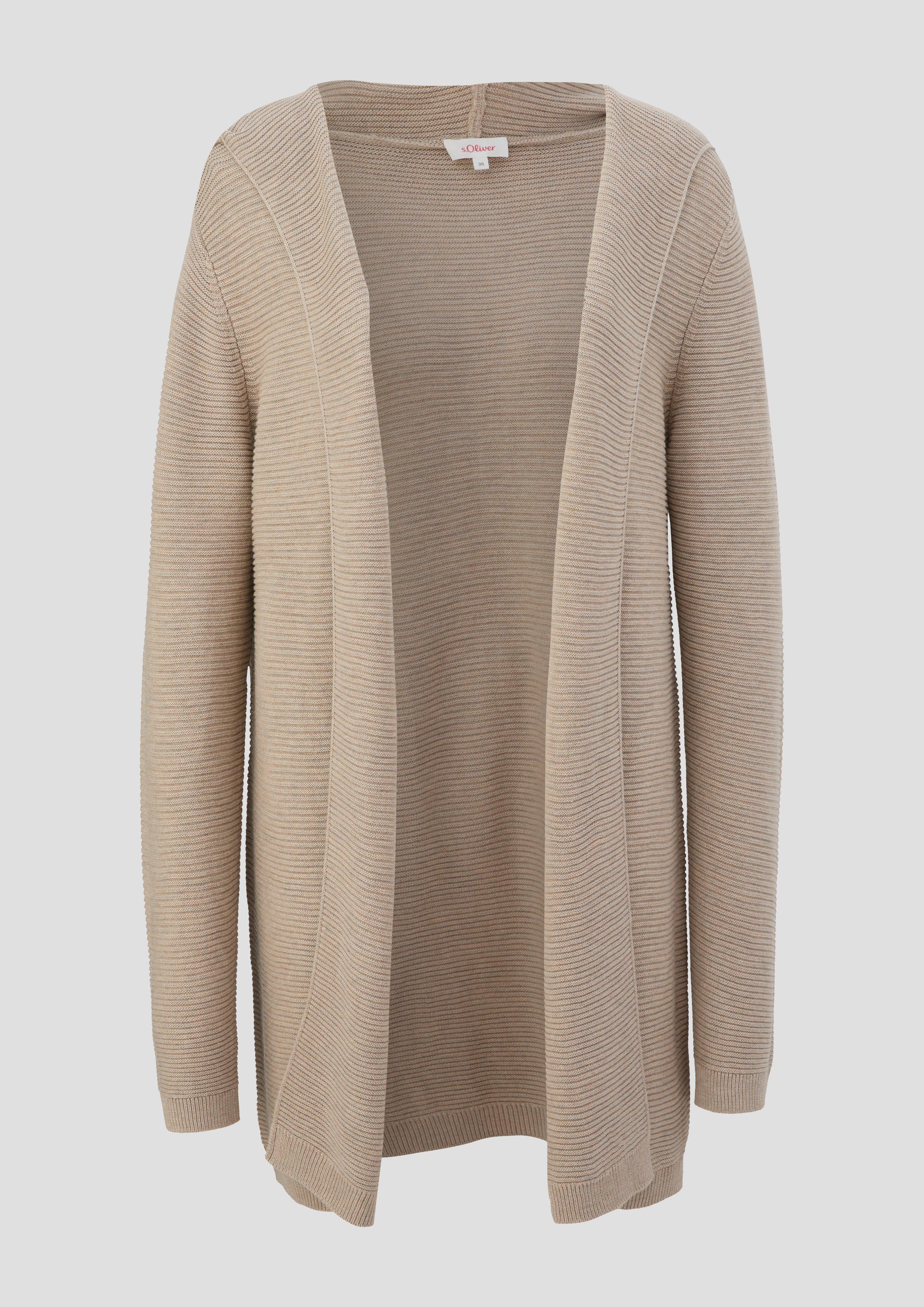 s.Oliver - Strickjacke aus Baumwoll-Viskose-Mix, Damen, braun