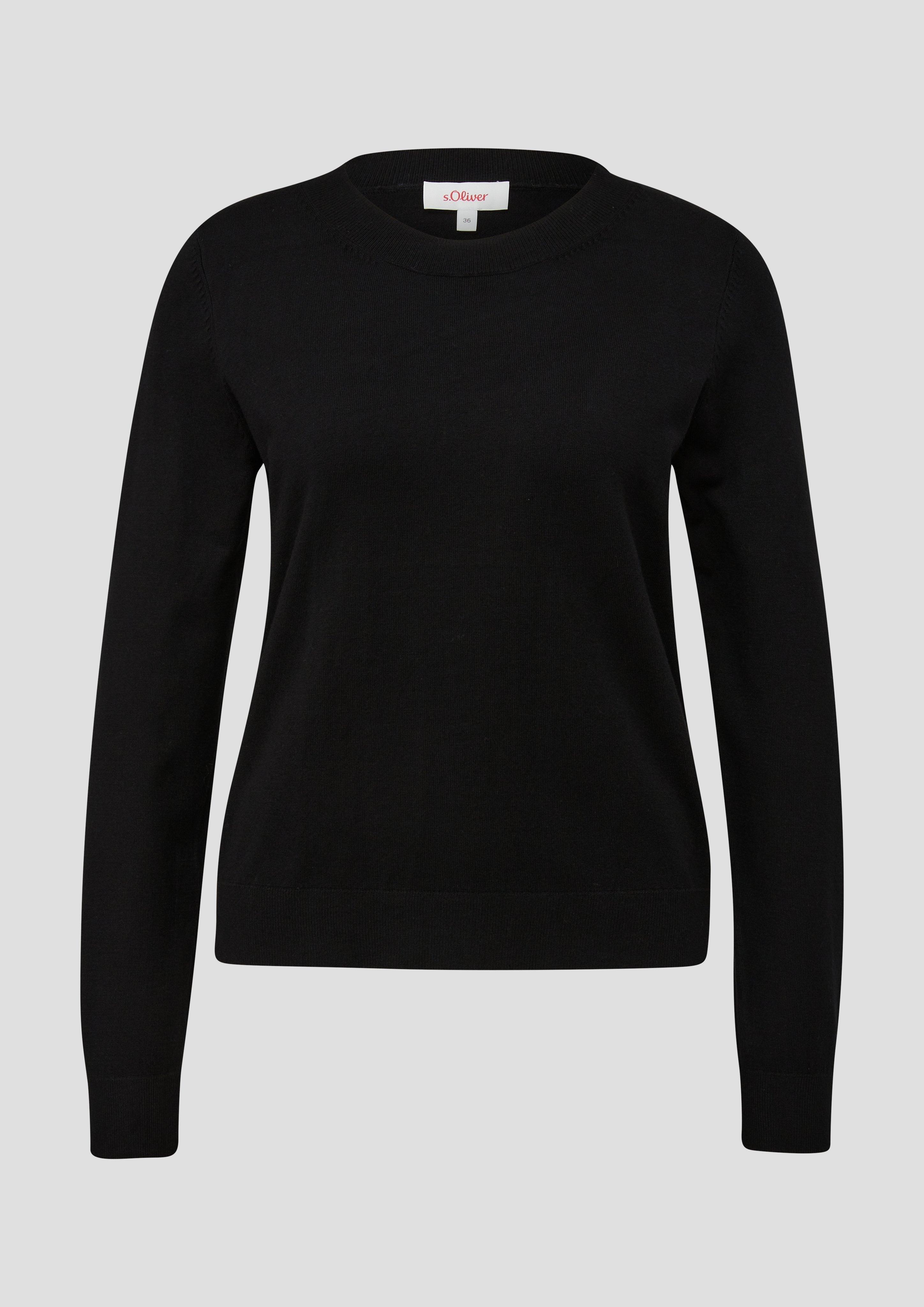 s.Oliver - Pullover aus Viskosestretch, Damen, schwarz