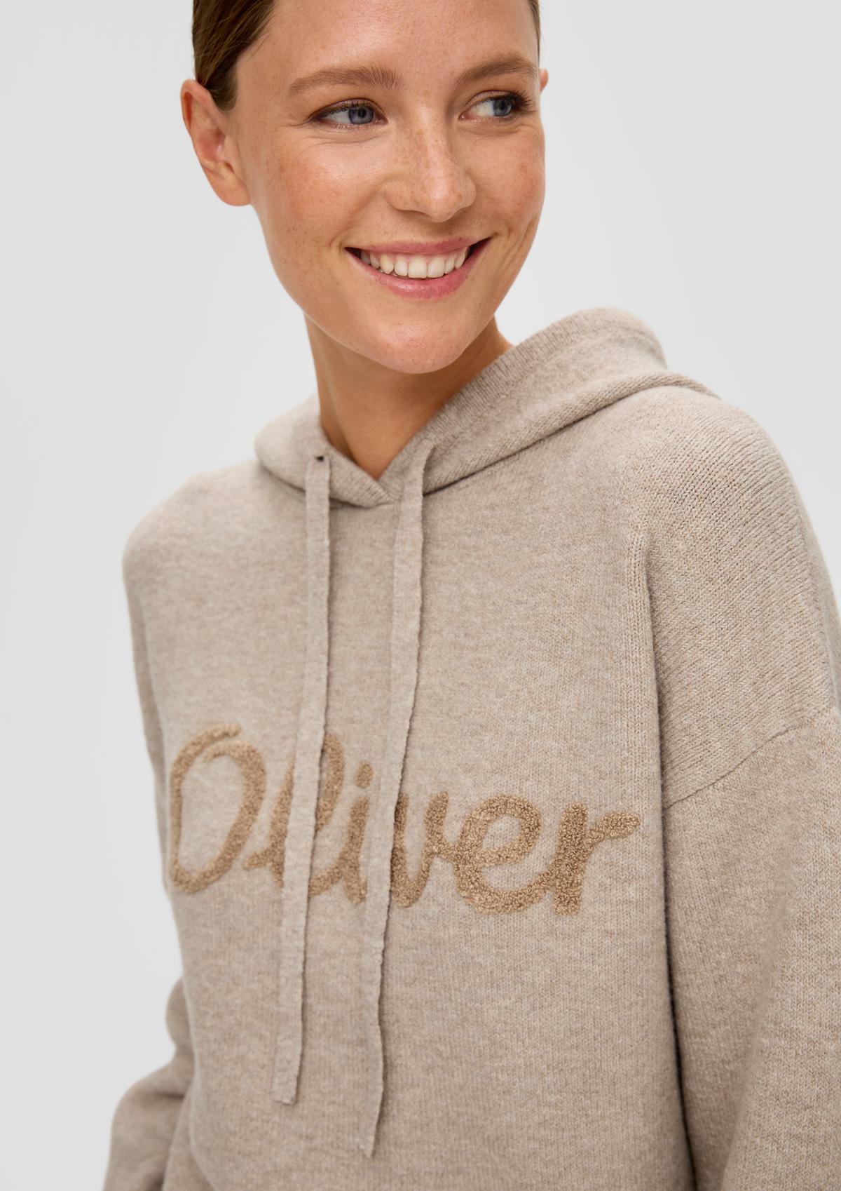 s.Oliver Wool blend knitted hoodie