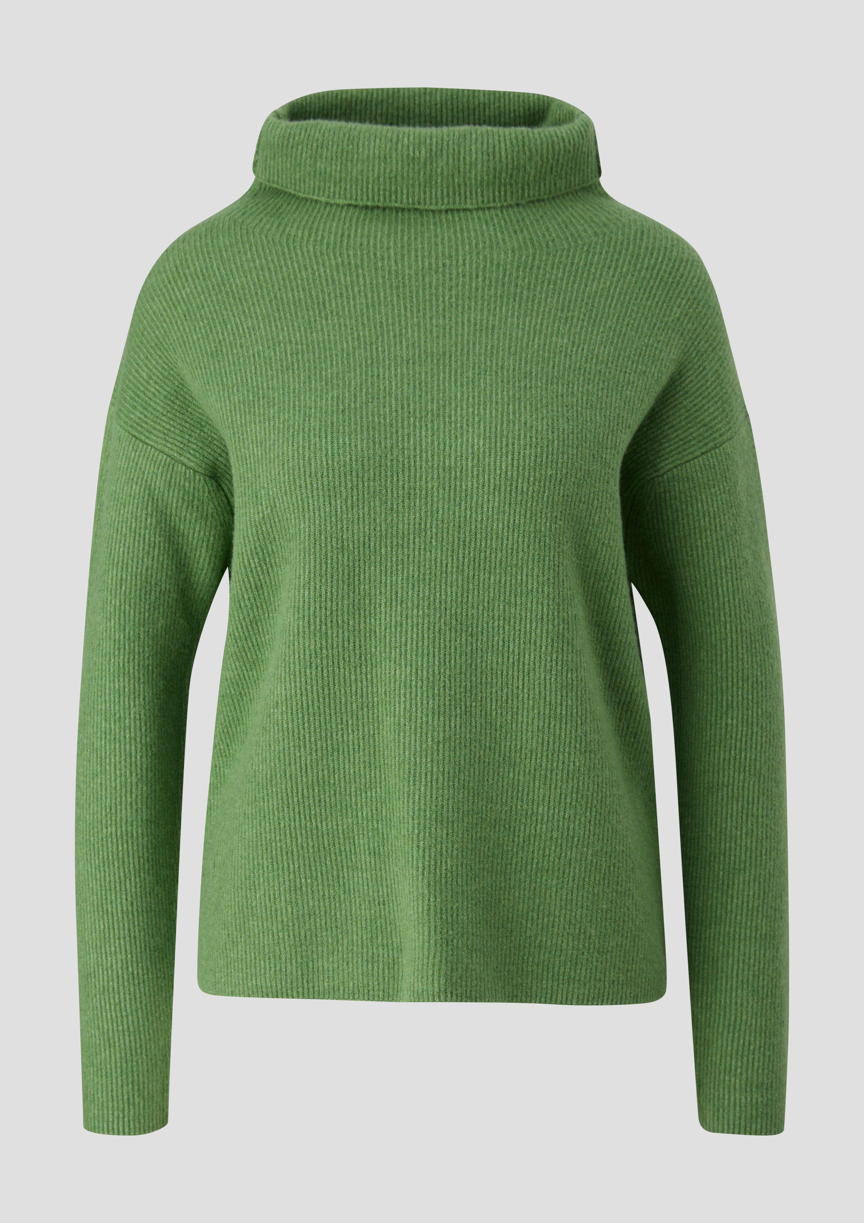 s.Oliver - Pullover in Rippstrick-Qualität, Damen, grün
