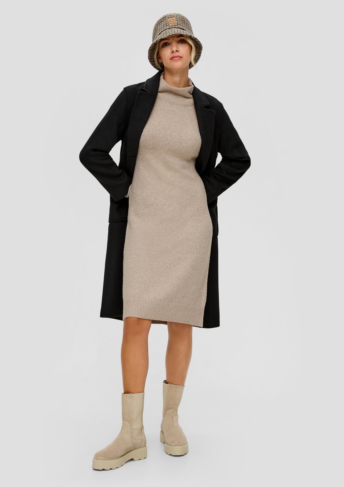 s.Oliver Knitted dress with a stand-up collar