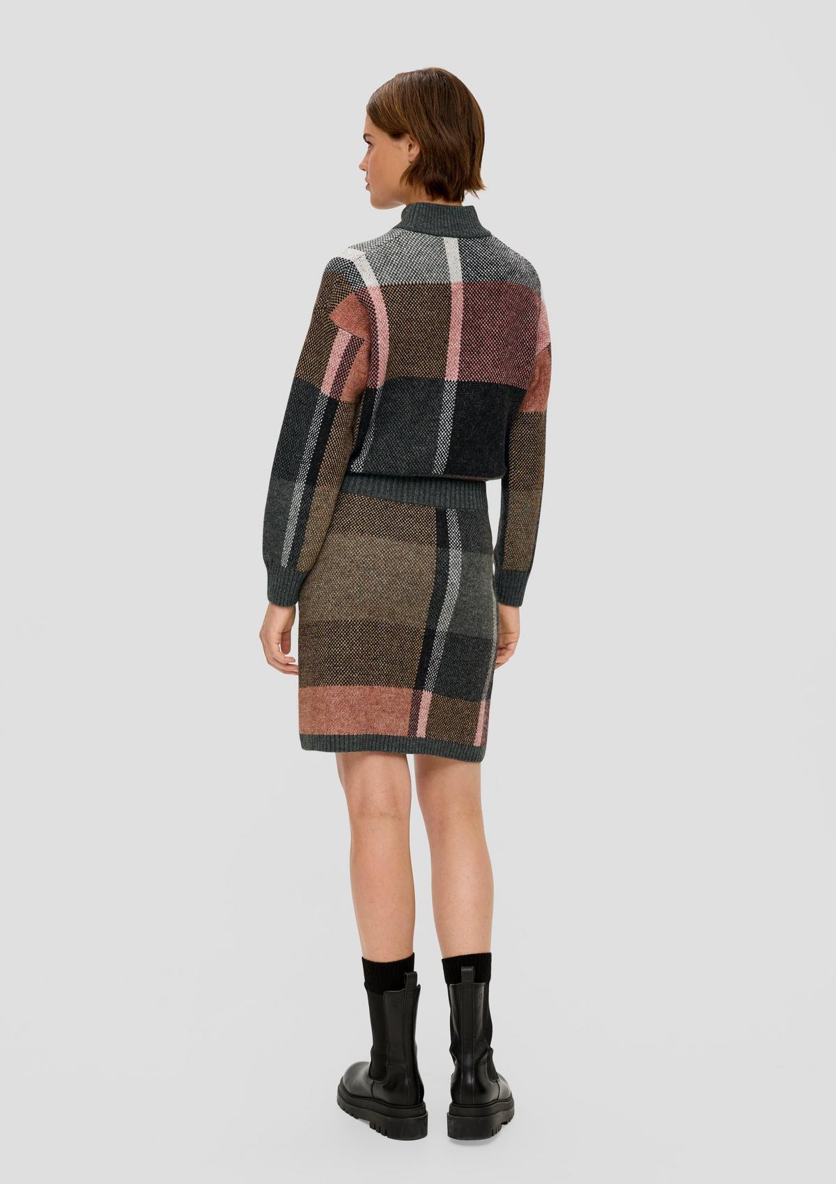 Knitted skirt with a check pattern - multicolor | Strickröcke
