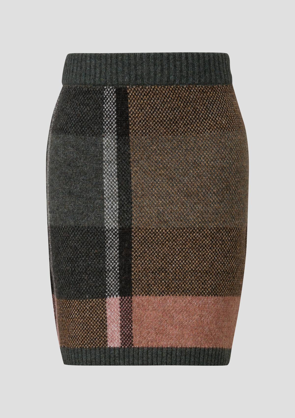 pattern Knitted a multicolor check skirt with -