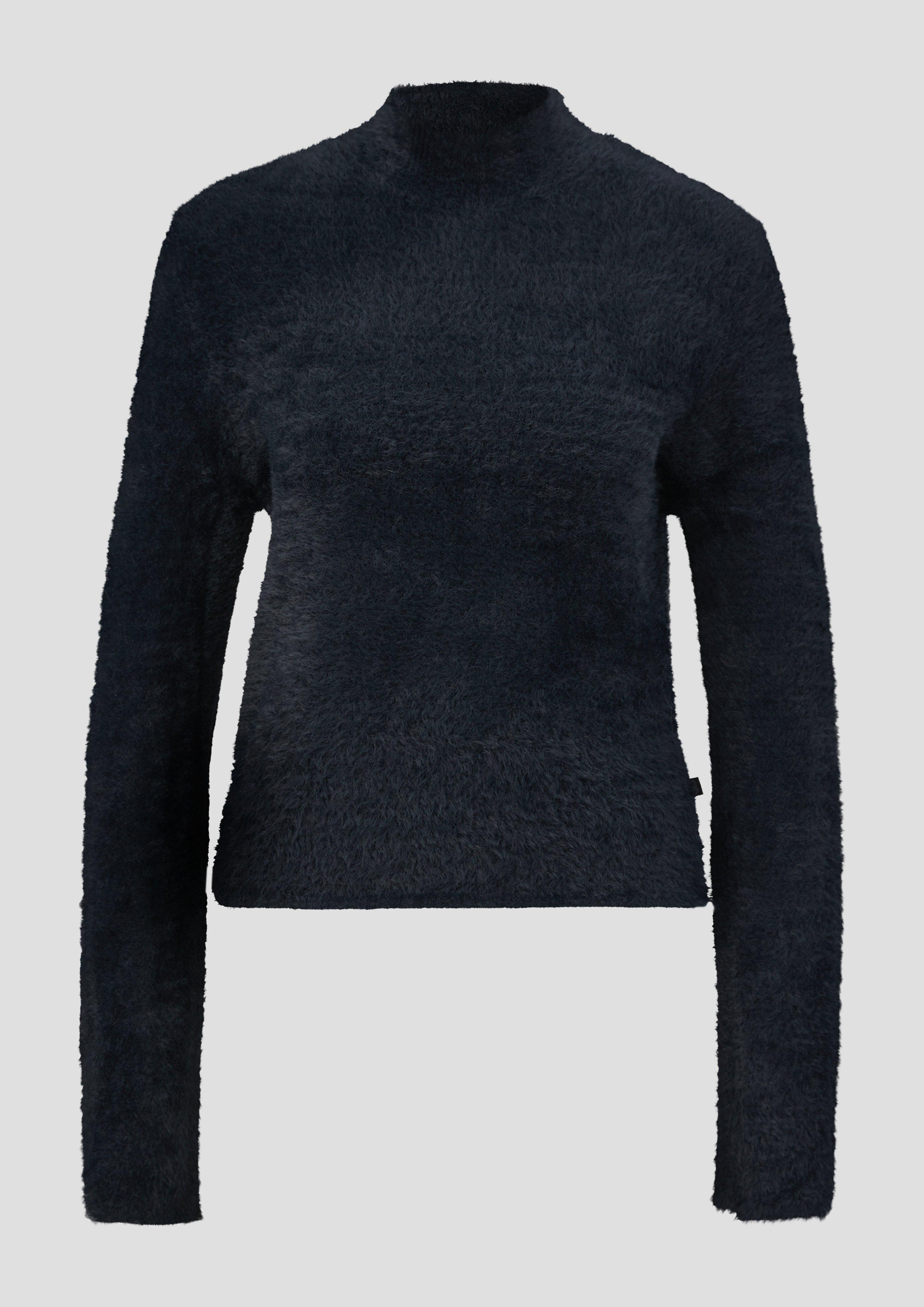 QS - Kuscheliger Strickpullover, Damen, schwarz