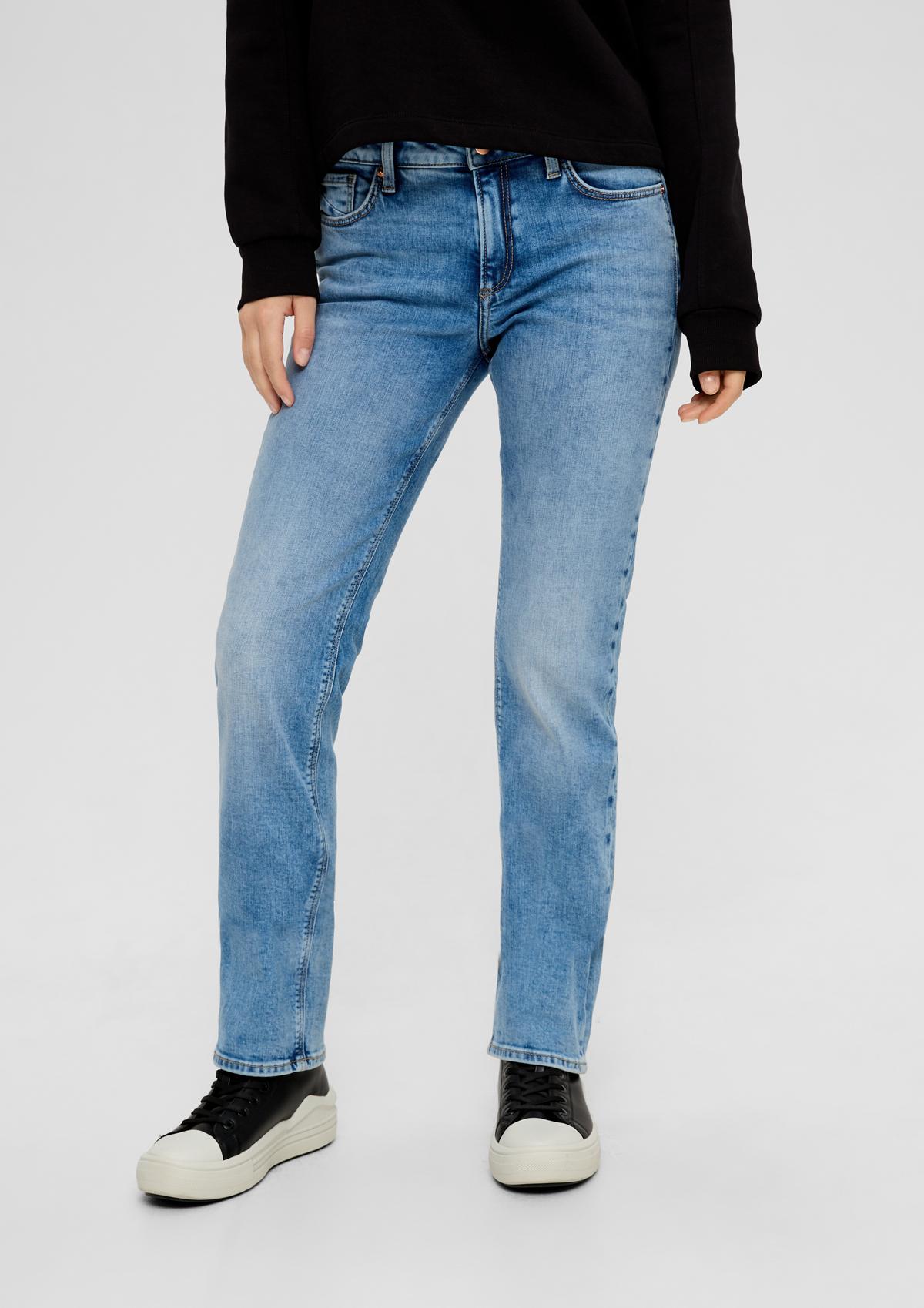 s.Oliver Jeans hlače Catie/kroj Slim Fit/Mid Rise/Straight Leg/spran videz