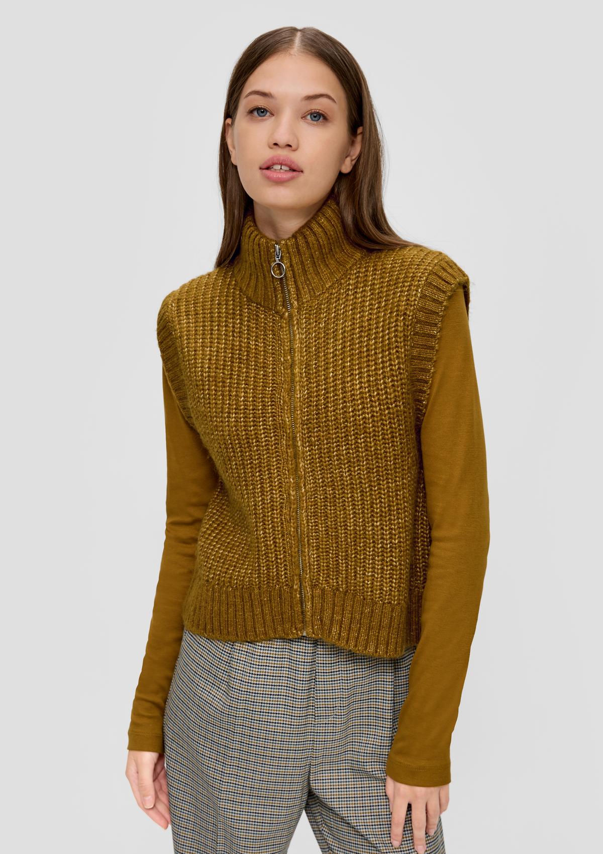 s.Oliver Sleeveless knitted jumper in a wool blend