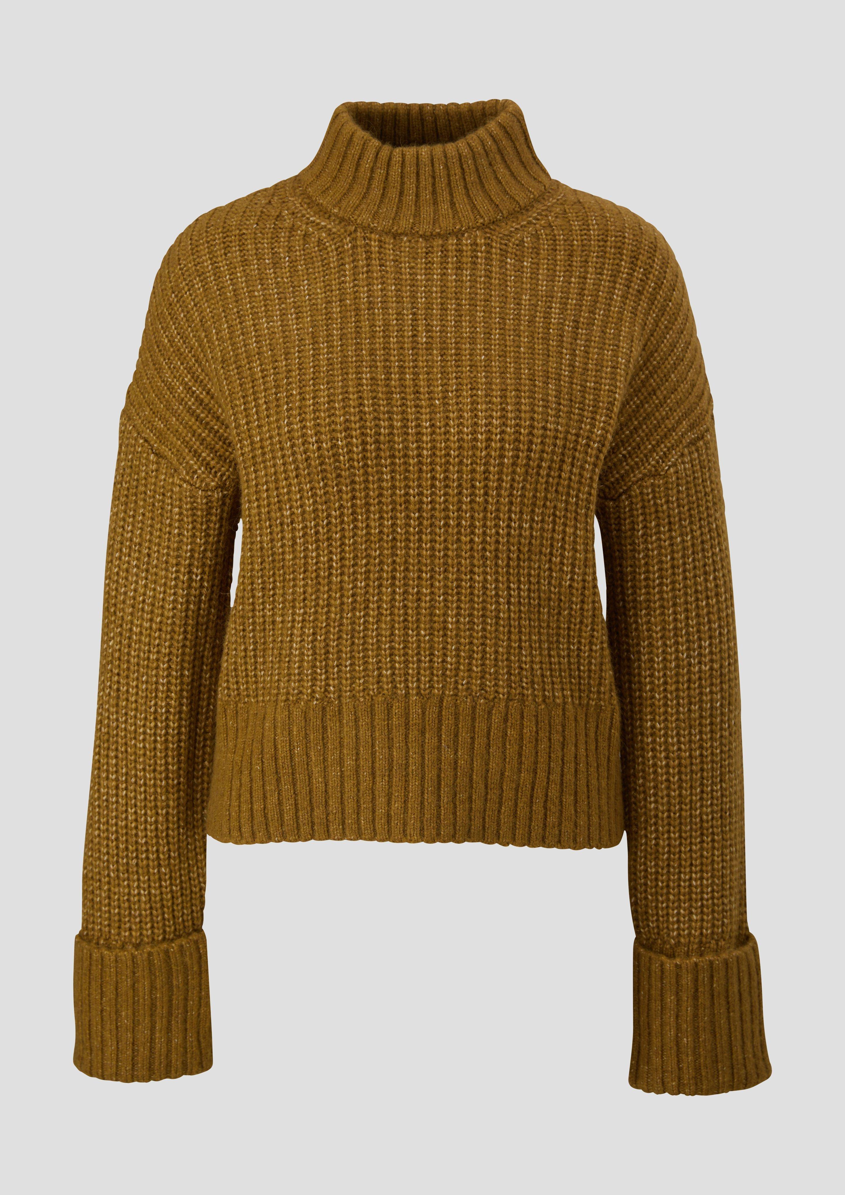 QS - Strickpullover mit Rollkragen, Damen, Grün